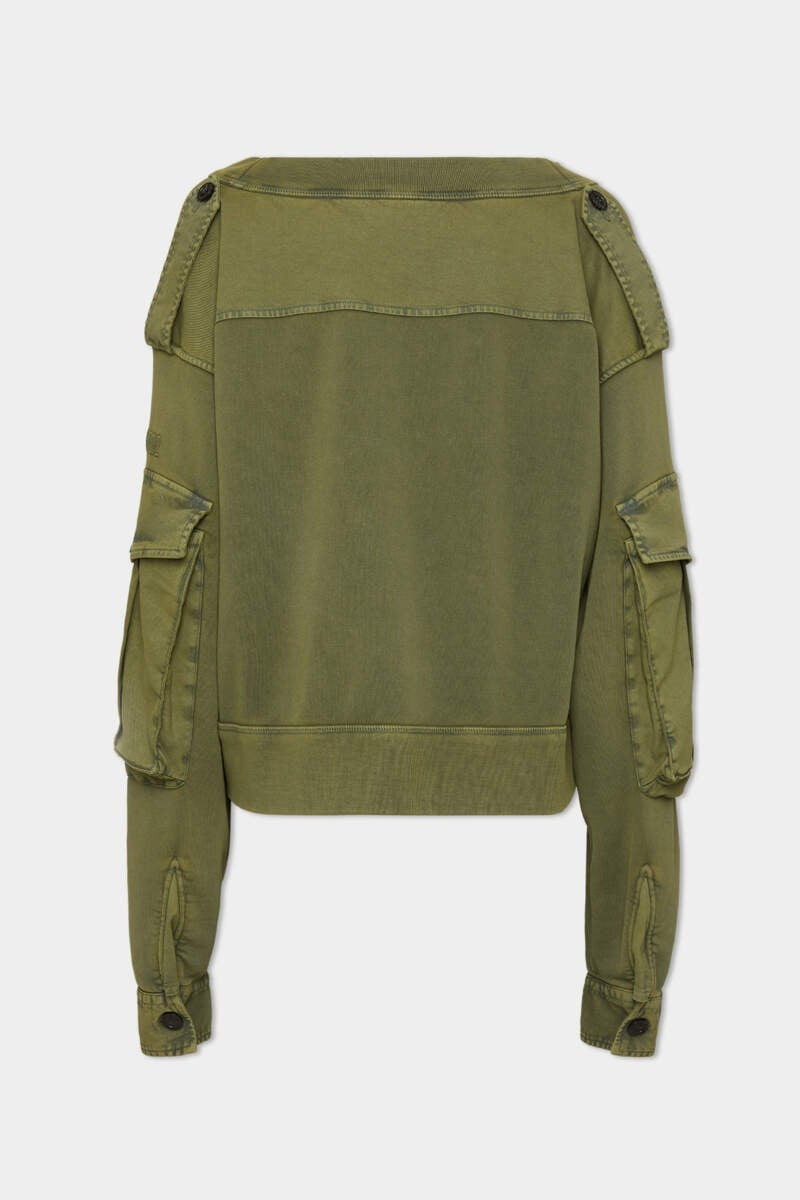 DSQUARED2 FADE DYED MULTIPOCKET CREWNECK SWEATSHIRT outlook