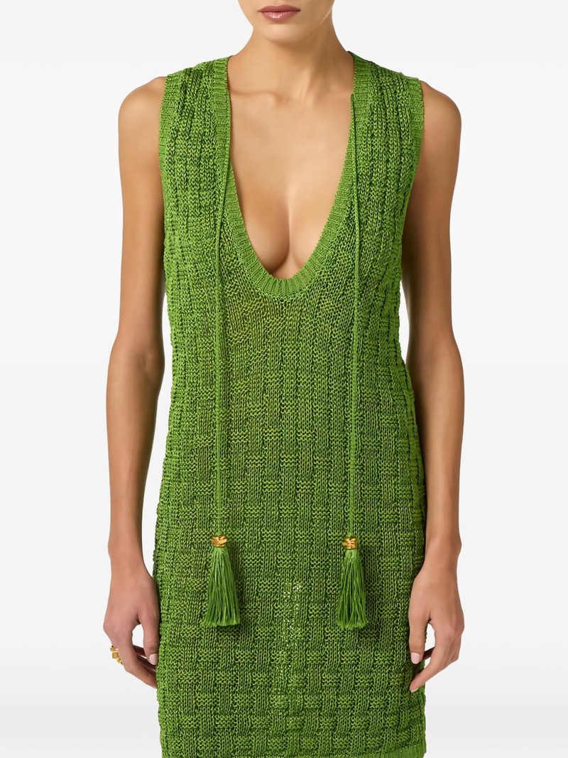 basket-stitch tassel mini dress 4