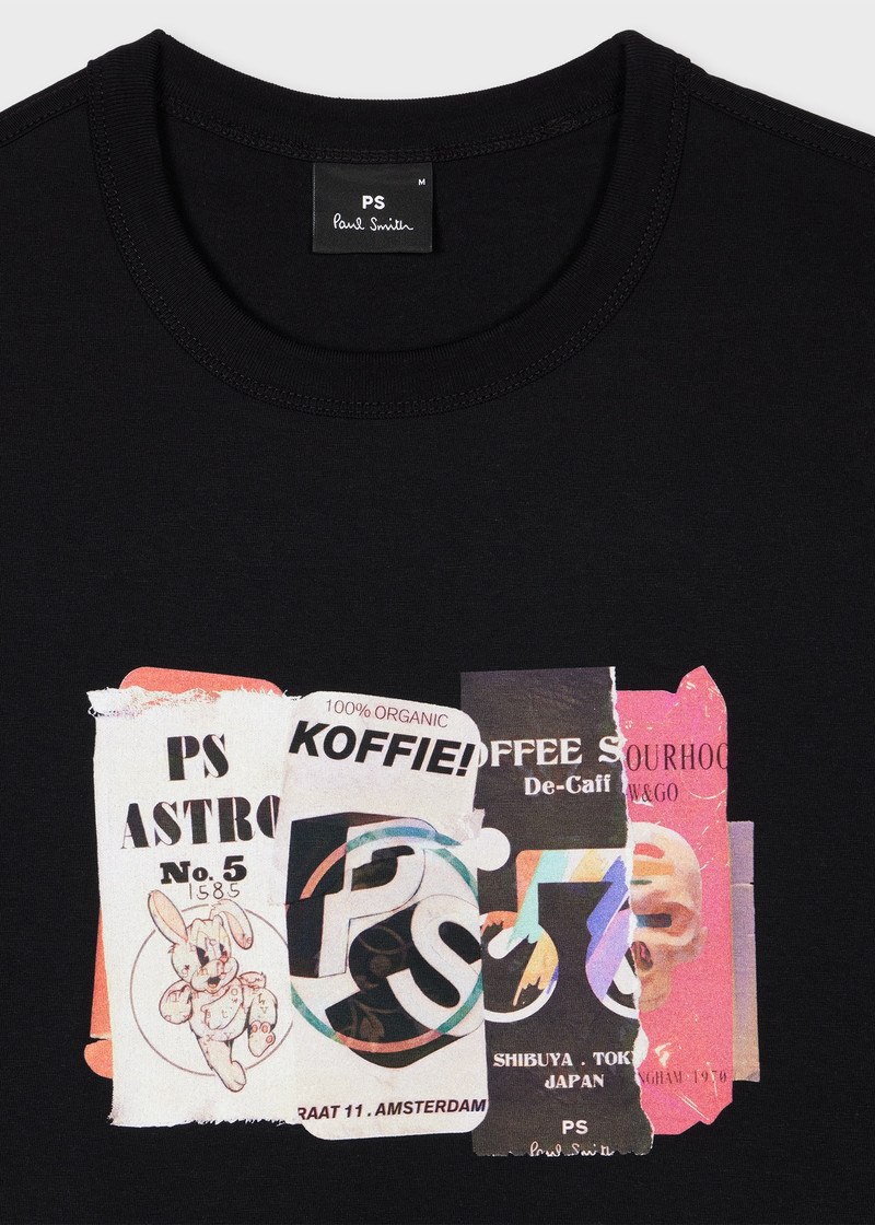 Paul Smith Black 'Cut & Paste' Print T-Shirt outlook