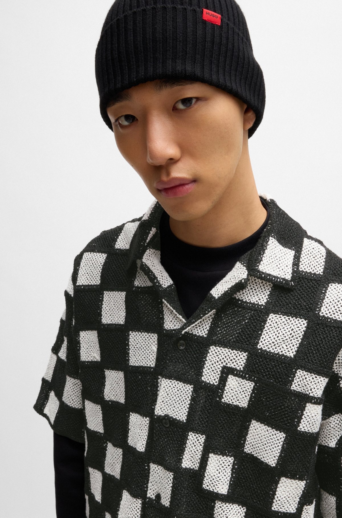 OVERSIZE-FIT SHIRT IN CHECK-PRINT CROCHET - 3