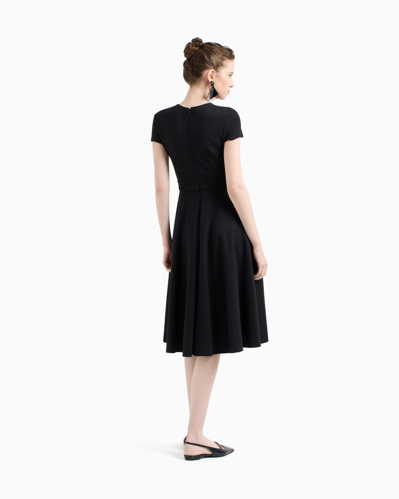 SHORT-SLEEVED DRESS IN MILANO-STITCH FABRIC 3