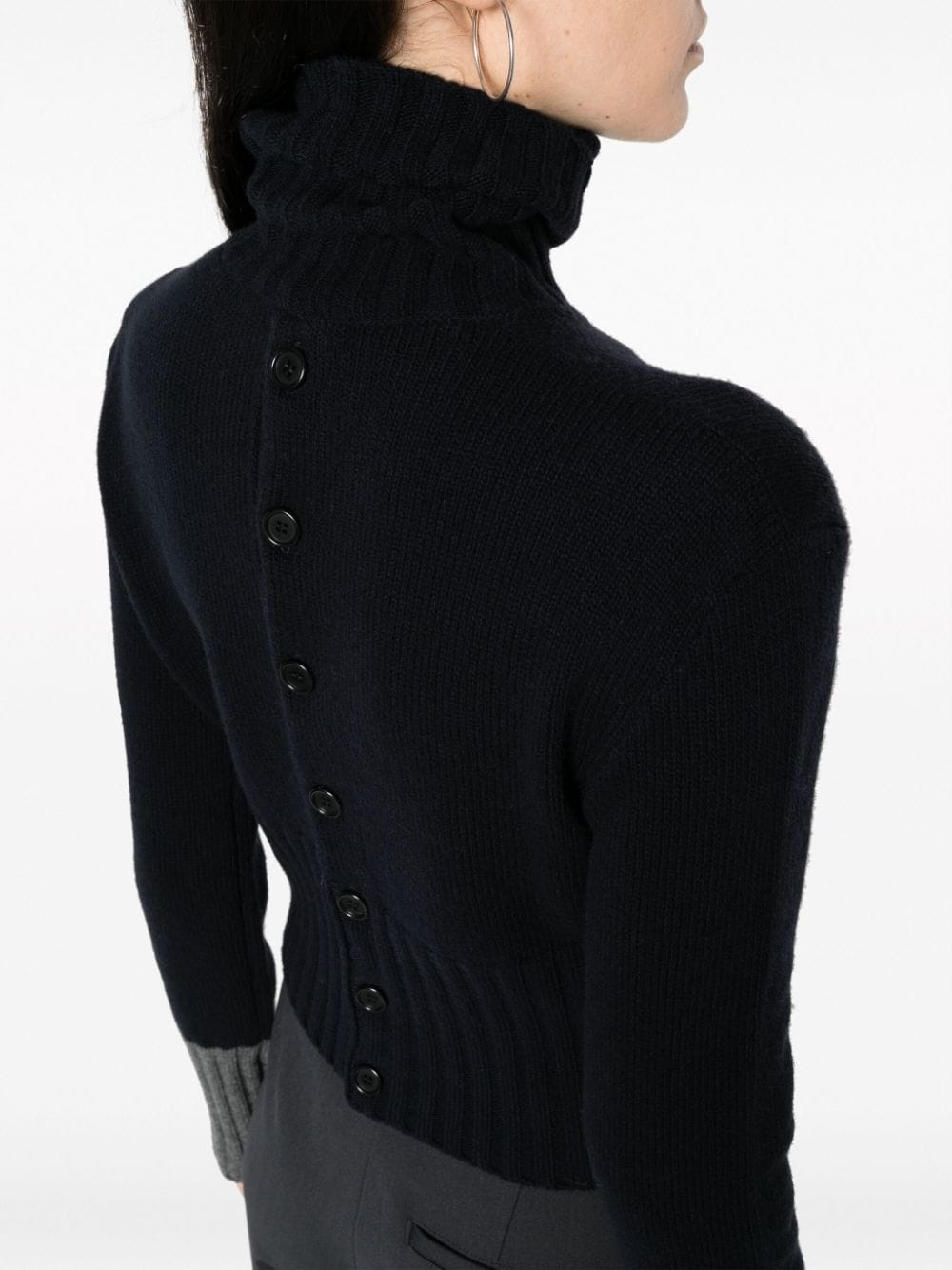 colour-block virgin wool roll-neck jumper - 5