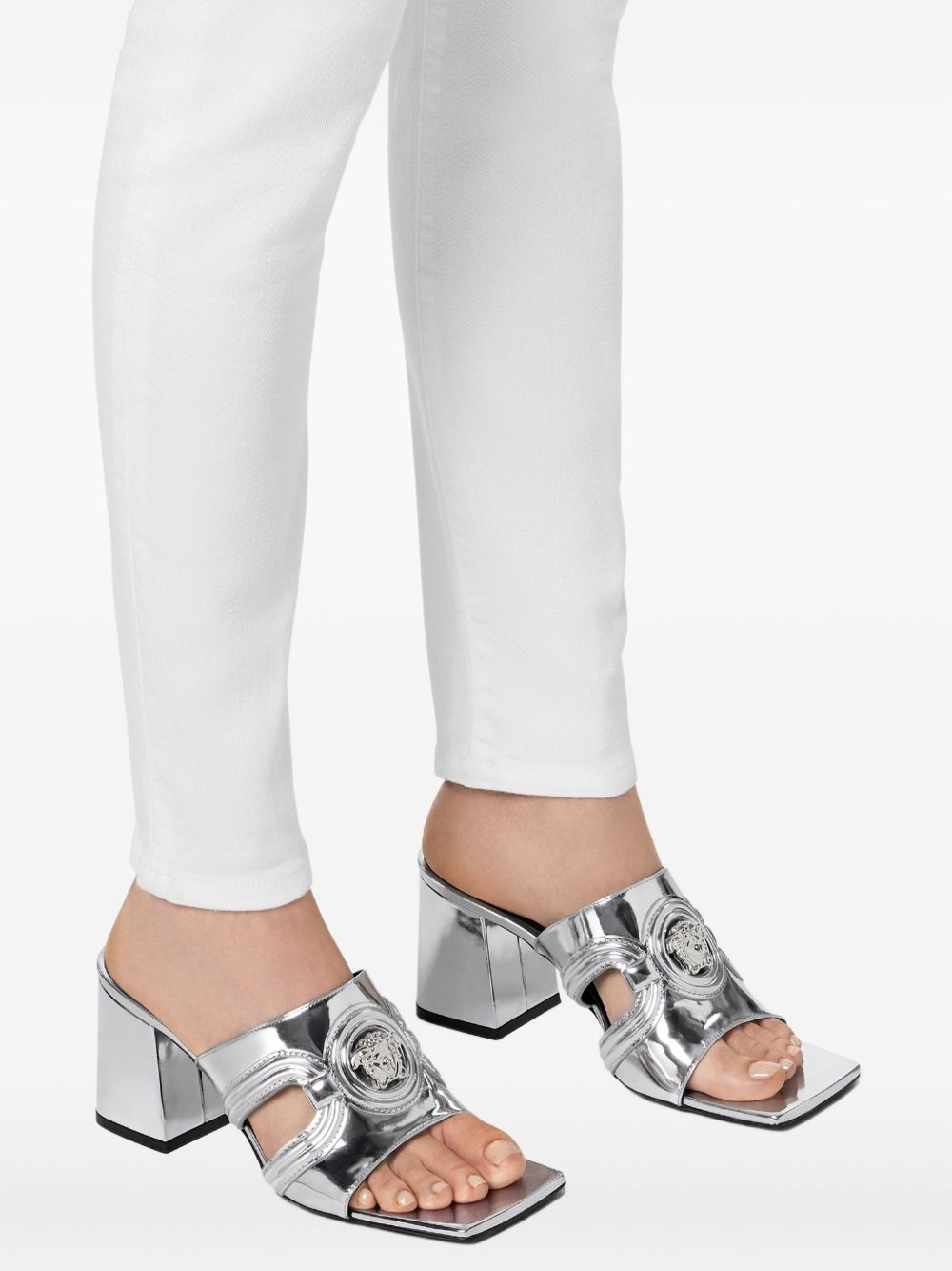 70mm Medusa '95 metallic mules - 5