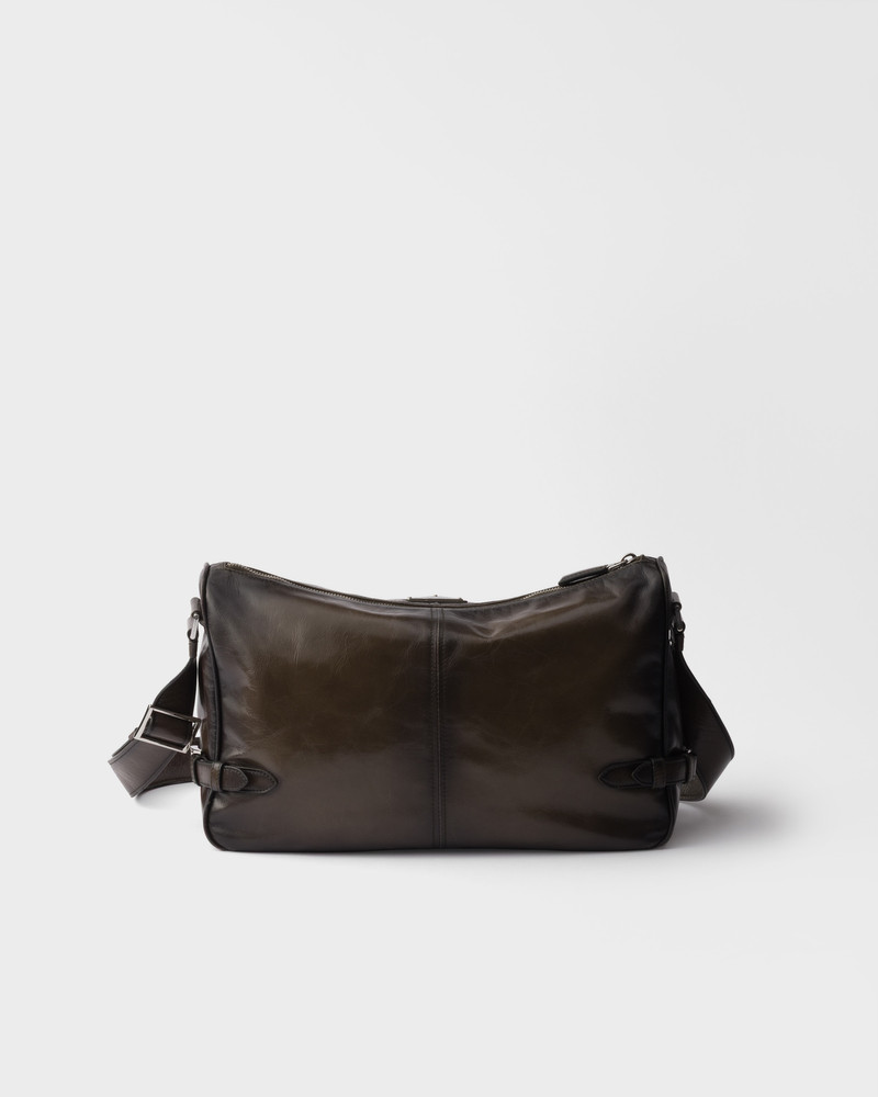 Antiqued leather zipper shoulder bag 4