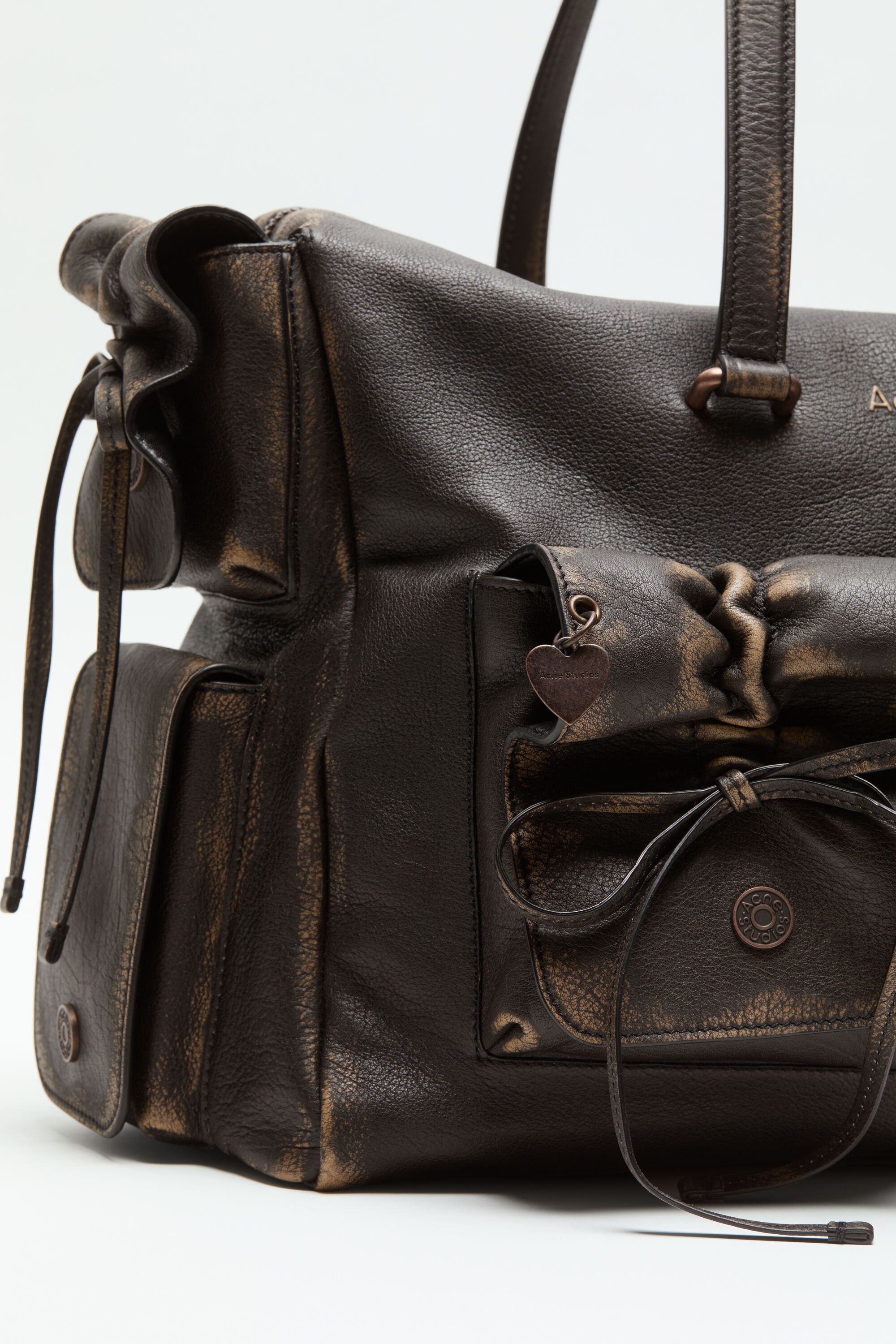 Multipocket tote bag - Dark brown/beige - 5