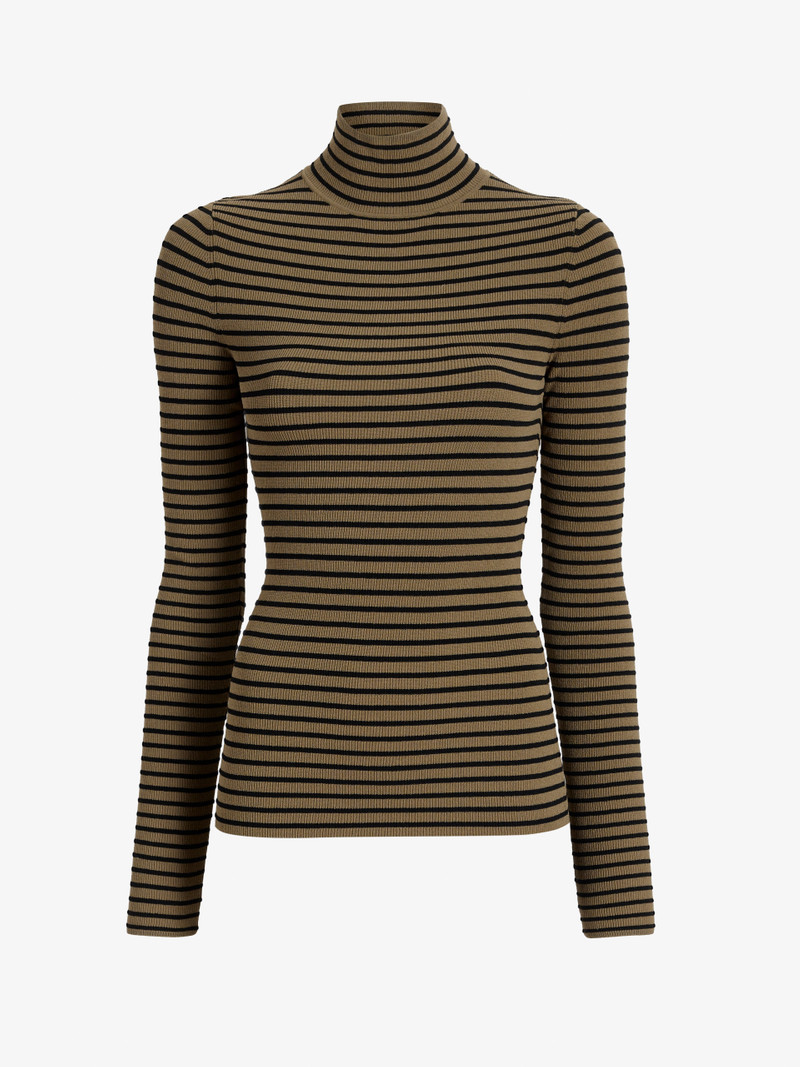 Didi Top in Matte Viscose Velvet Stripe 1