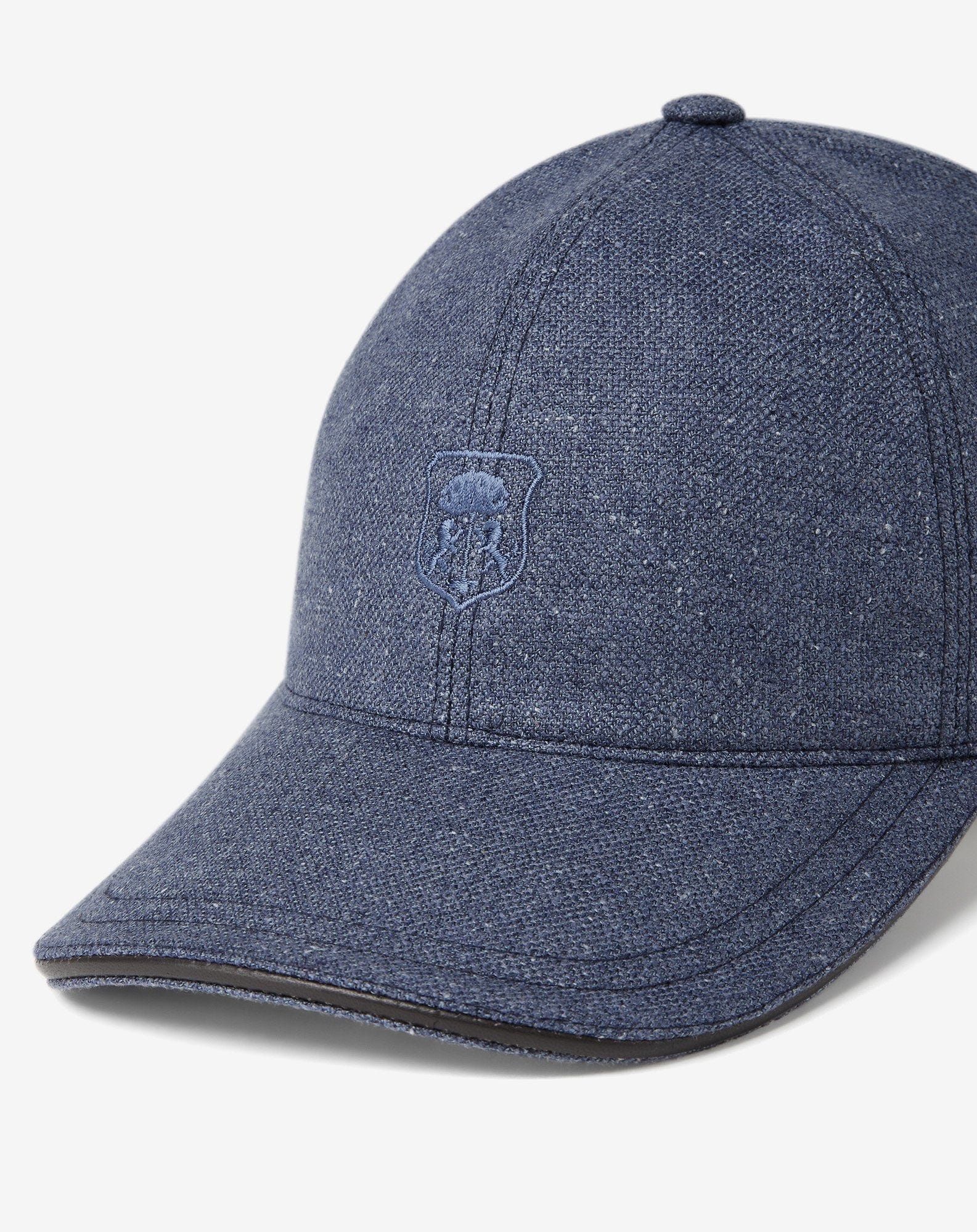 Blue silk and cashmere baseball cap - 4