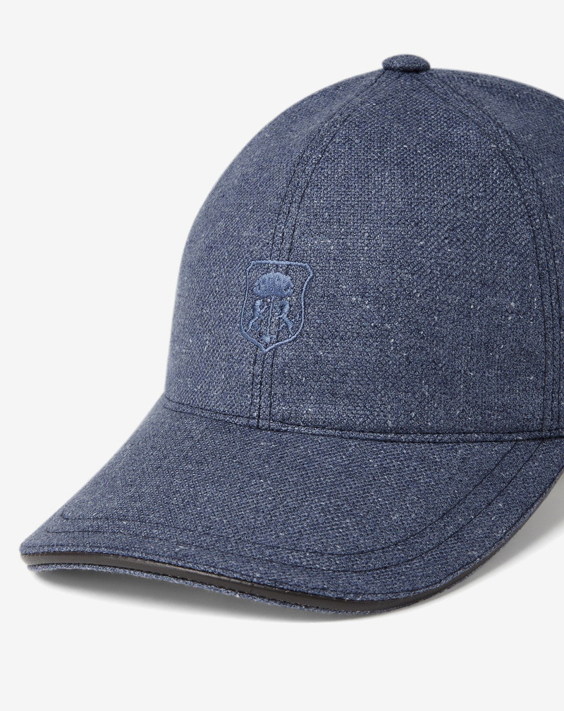 Blue silk and cashmere baseball cap 4