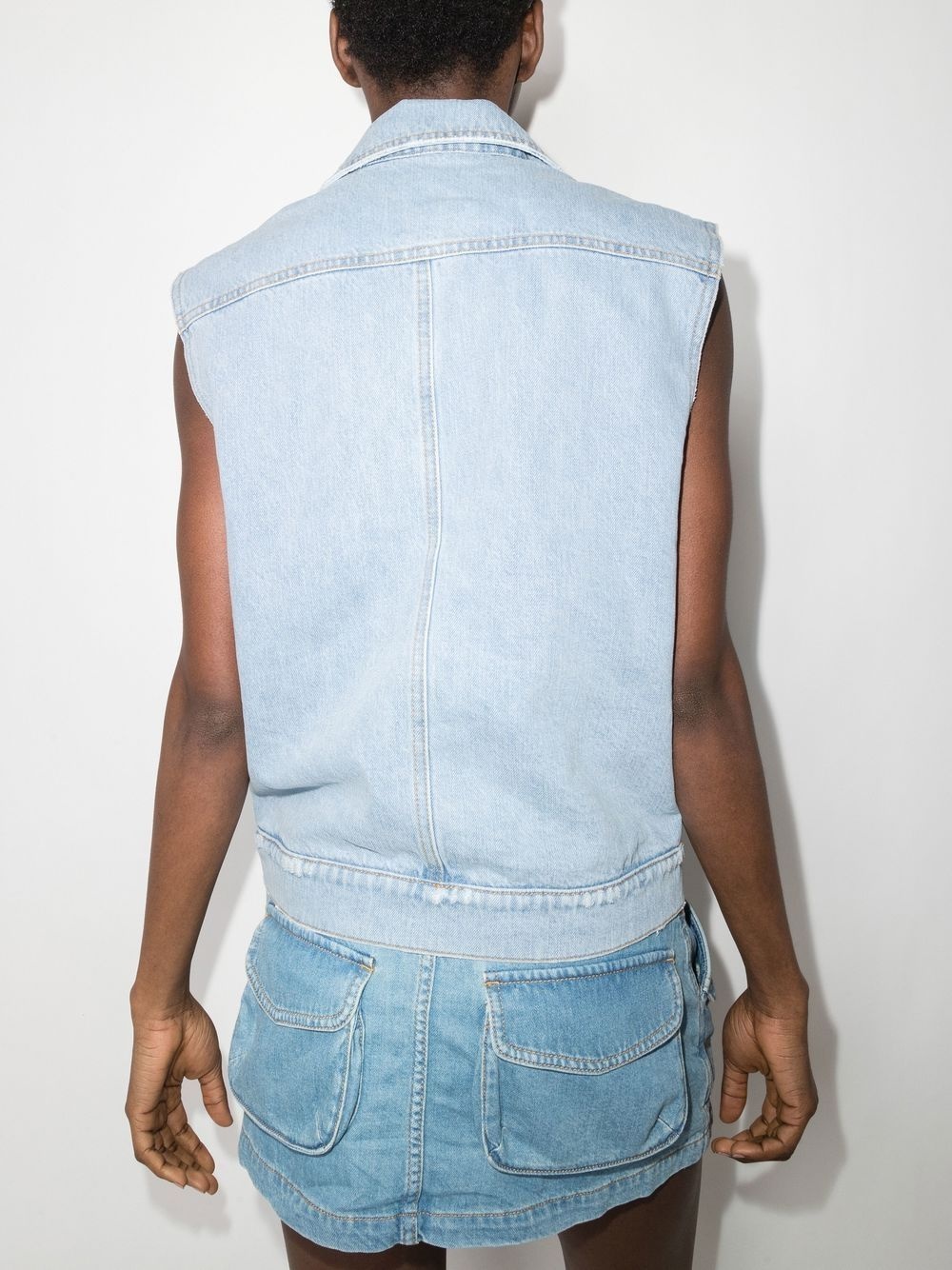 sleeveless denim jacket - 3