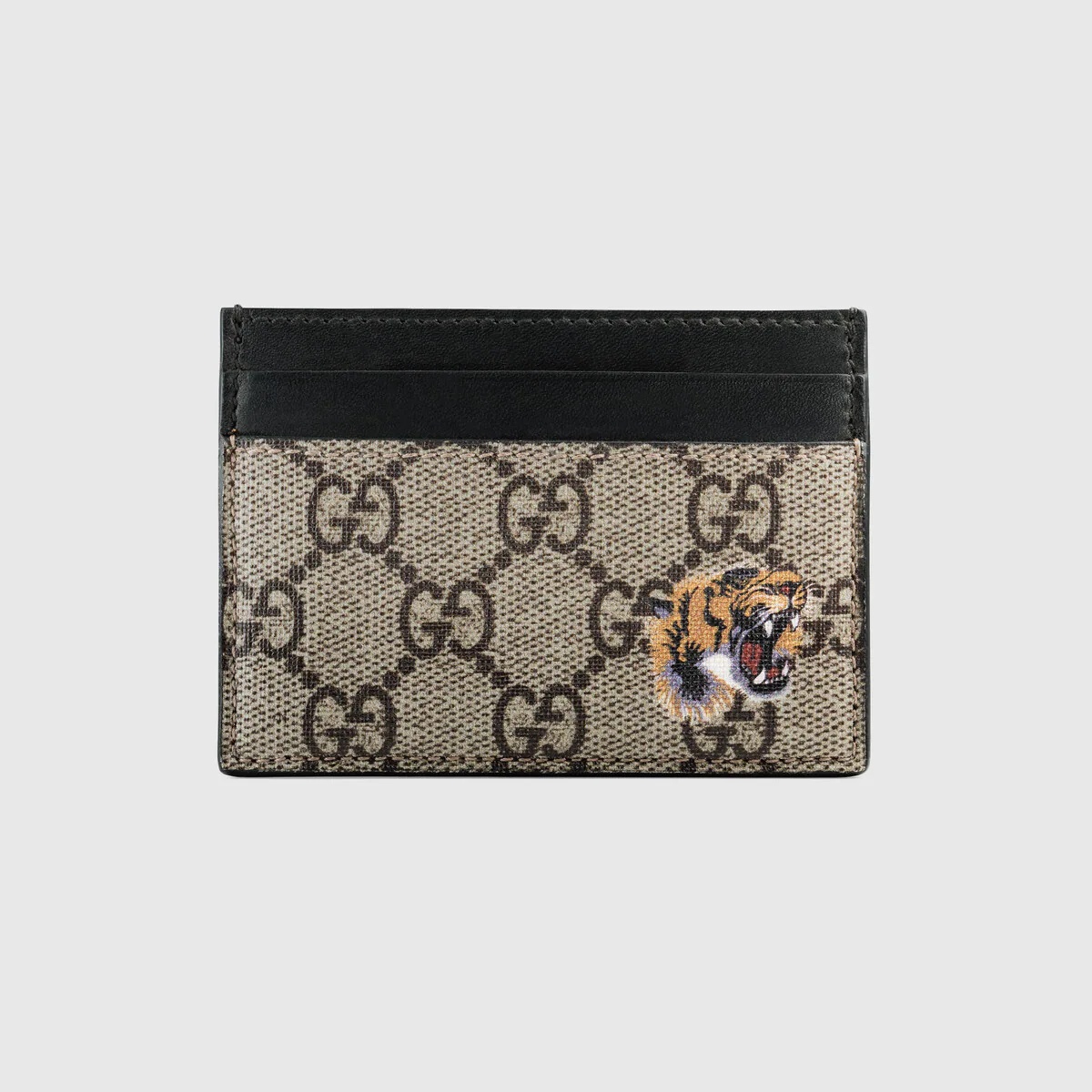 Tiger print GG Supreme card case - 1