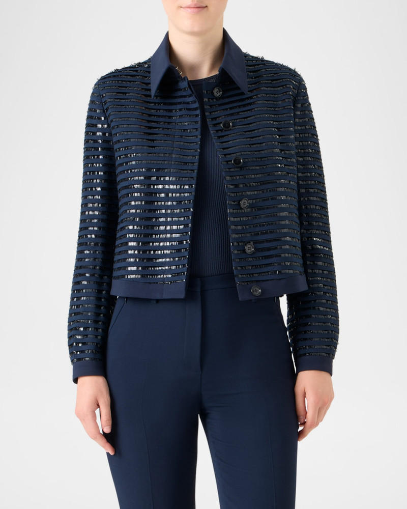 Peer Metallic Fringed Single-Breasted Jacket 4