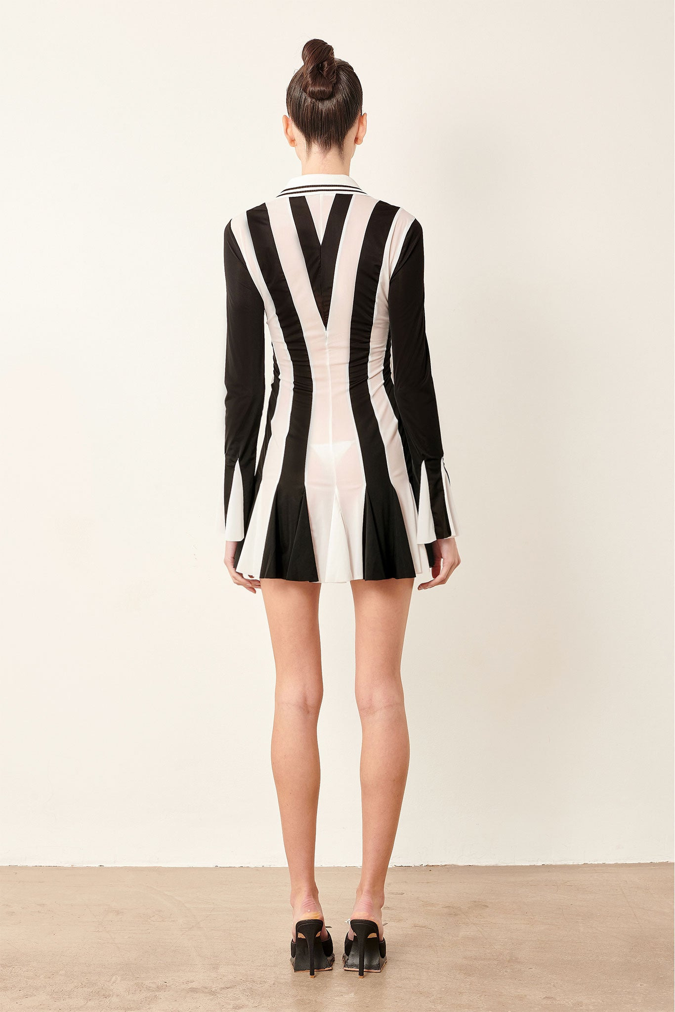 DAKOTA DRESS BLACK/WHITE STRIPE - 4