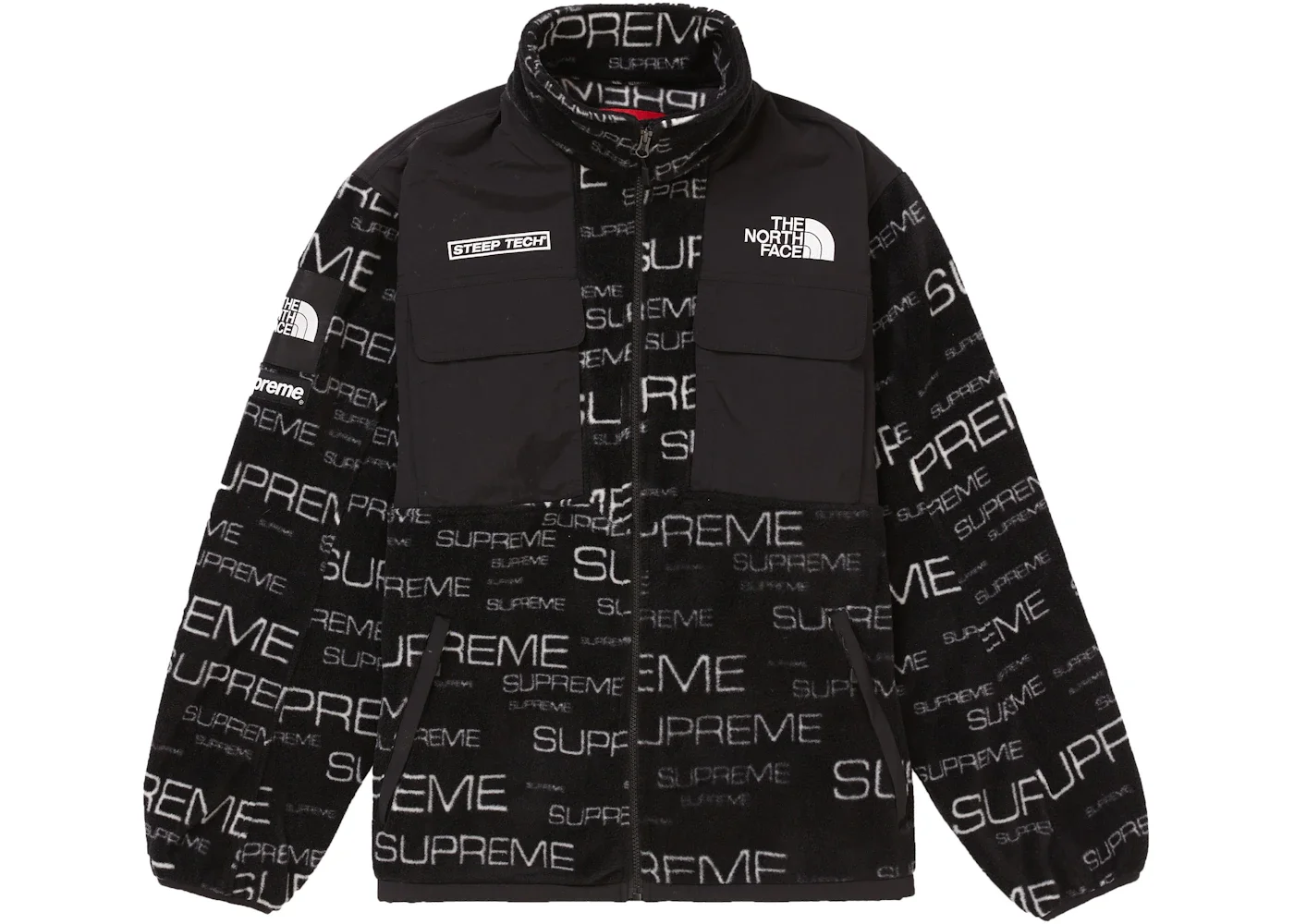 Supreme The North Face Steep Tech Fleece Jacket Black - 1