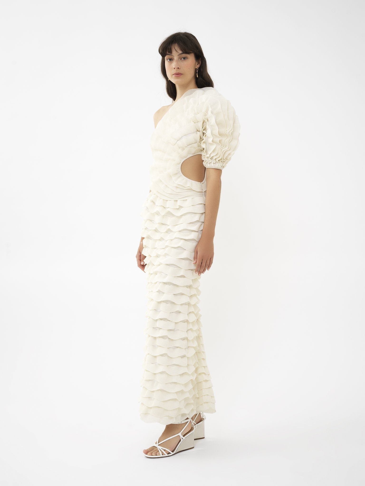 ONE-SHOULDER FITTED LONG DRESS - 4