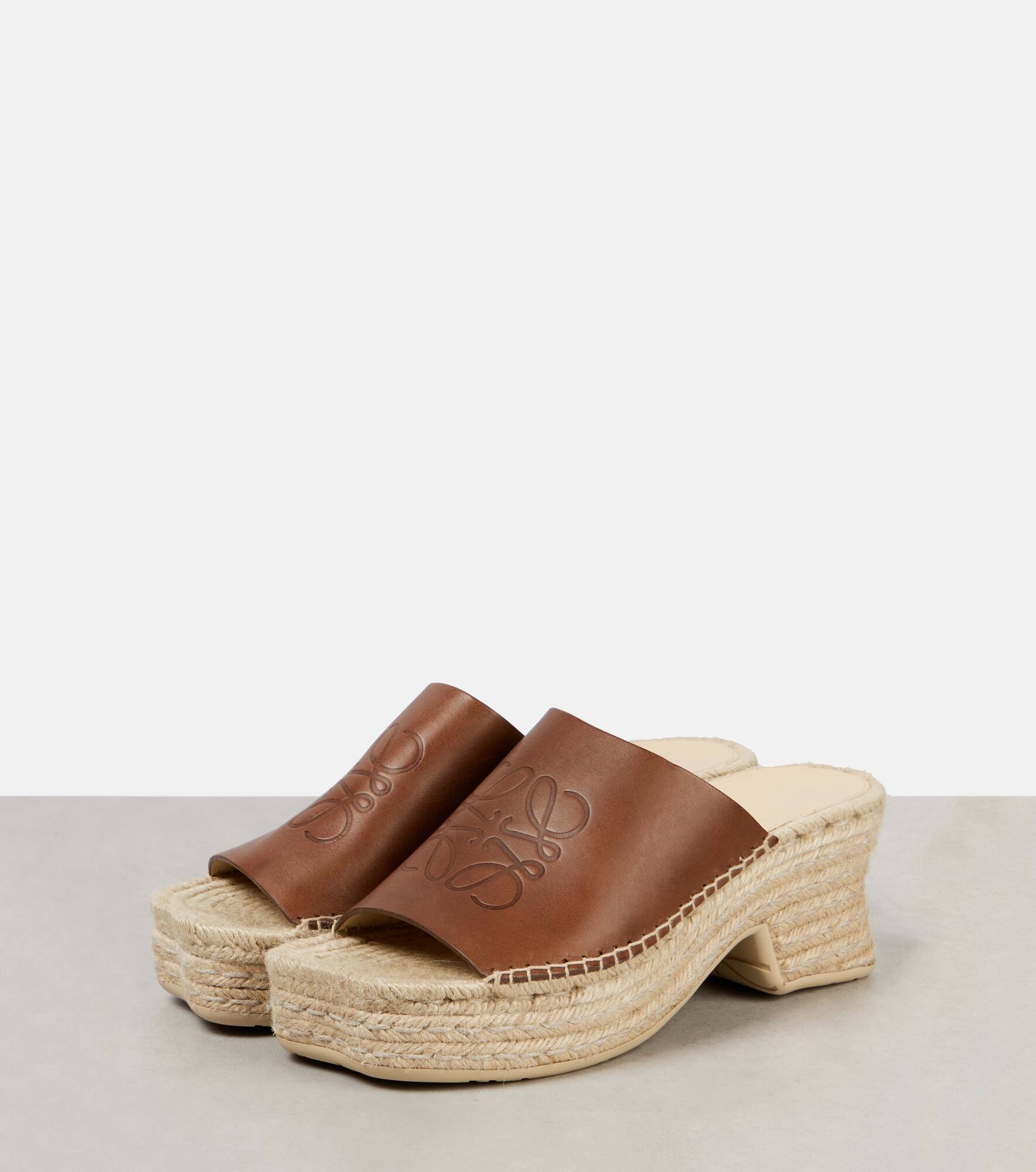 Paula's Ibiza Petal 80 leather espadrille wedges - 4