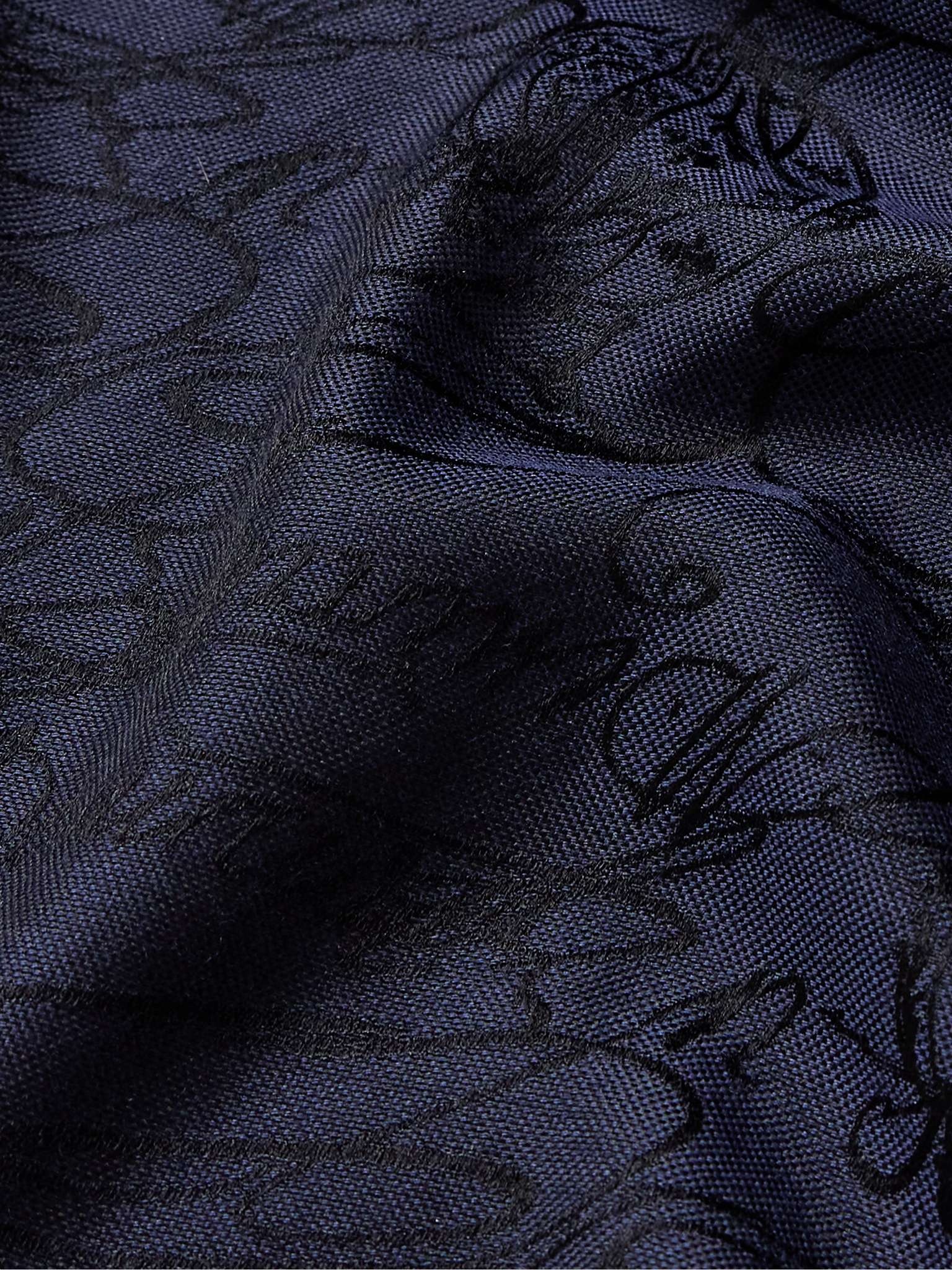 Scritto Arabesque Frayed Mulberry Silk and Cashmere-Blend Jacquard Scarf - 3