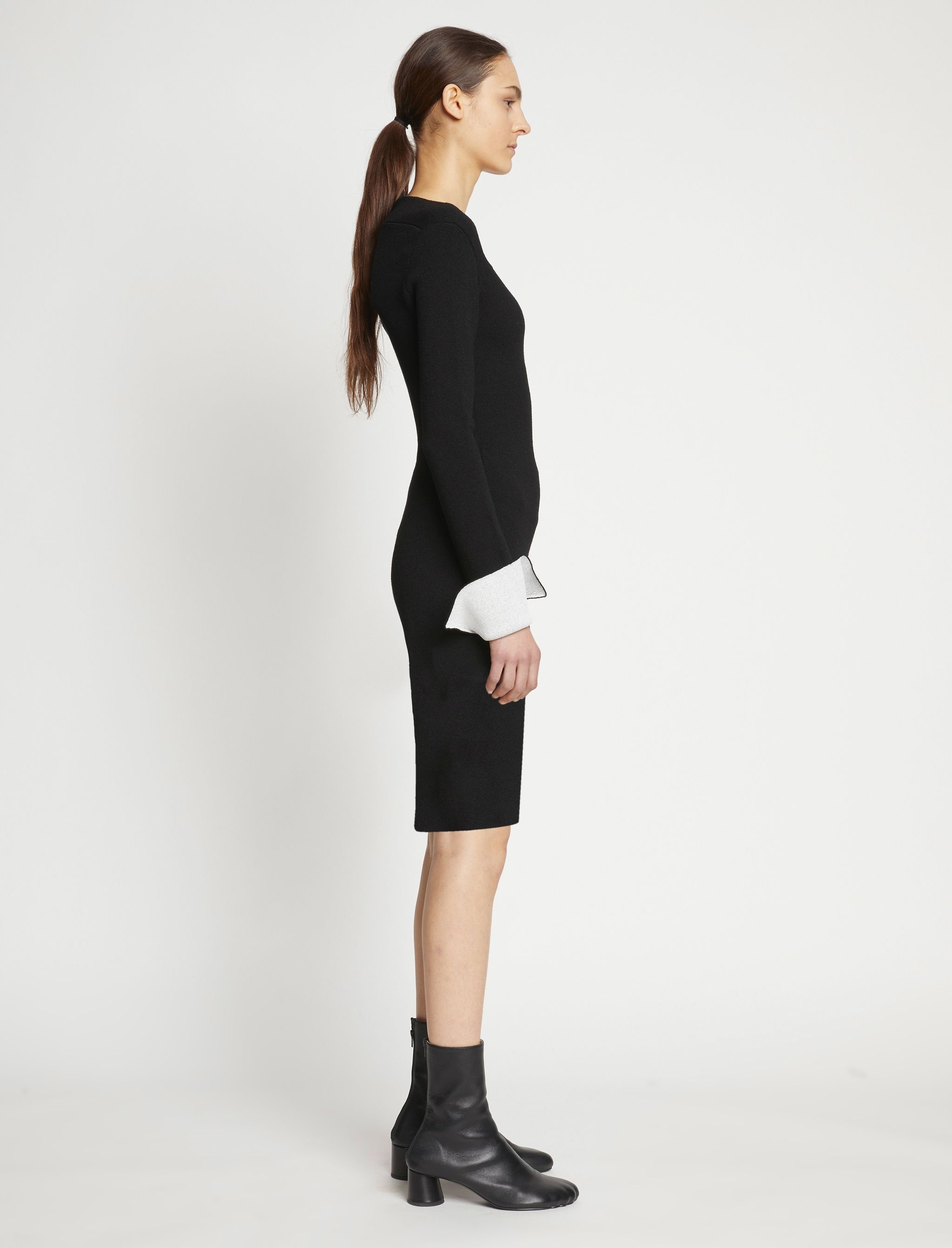 Textured Viscose Knit Sweater Dress - 3