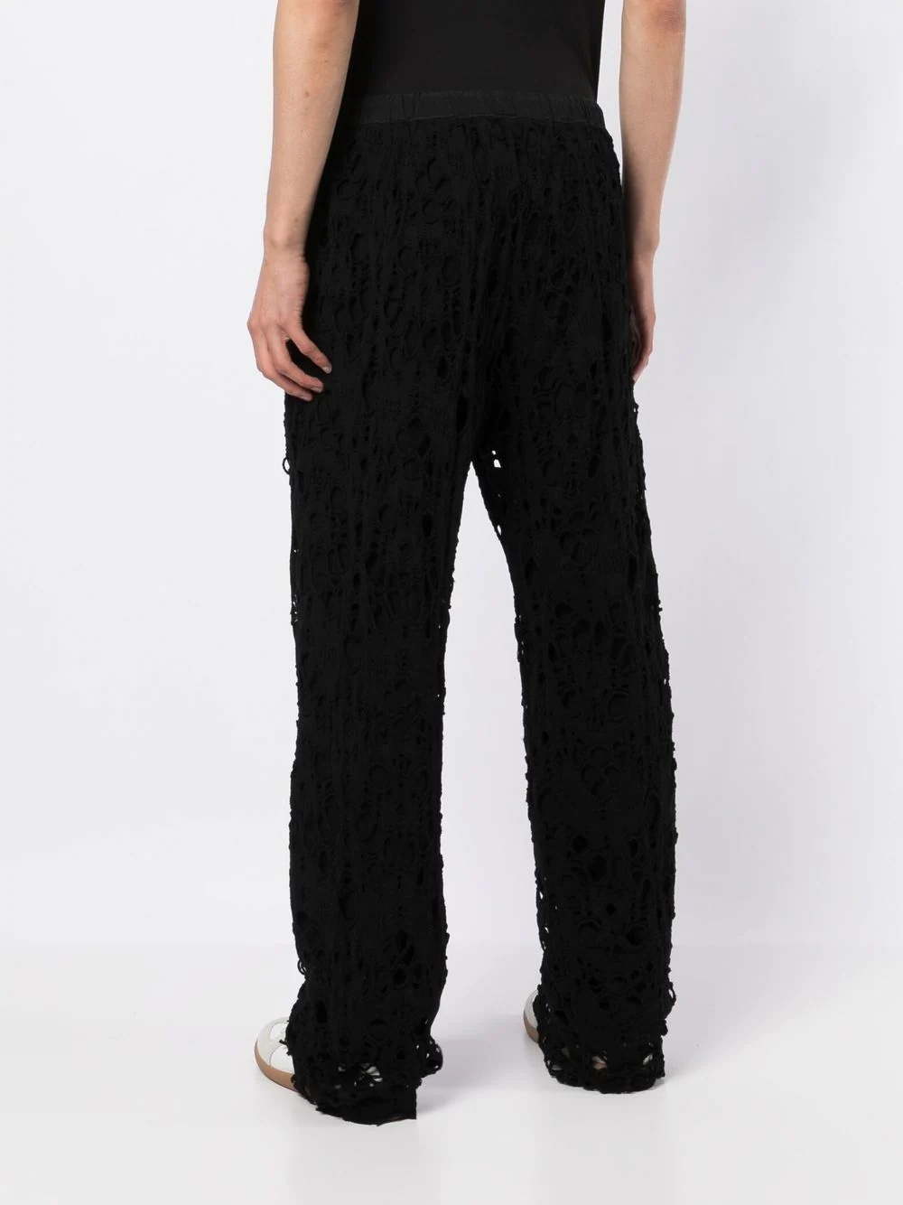 crochet-knit trousers - 4