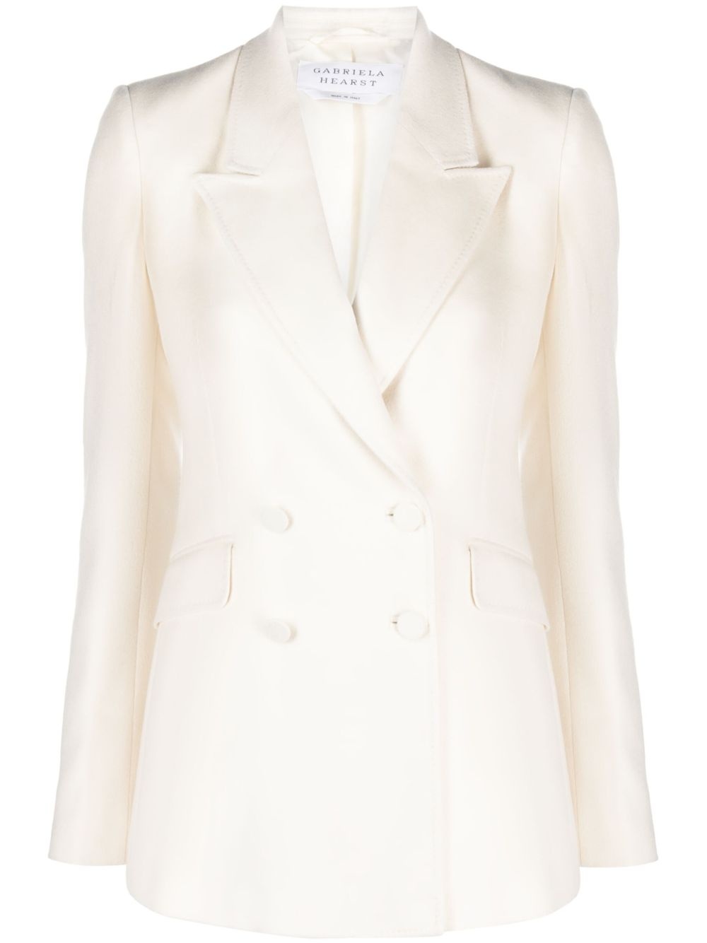double-breasted silk blazer - 1