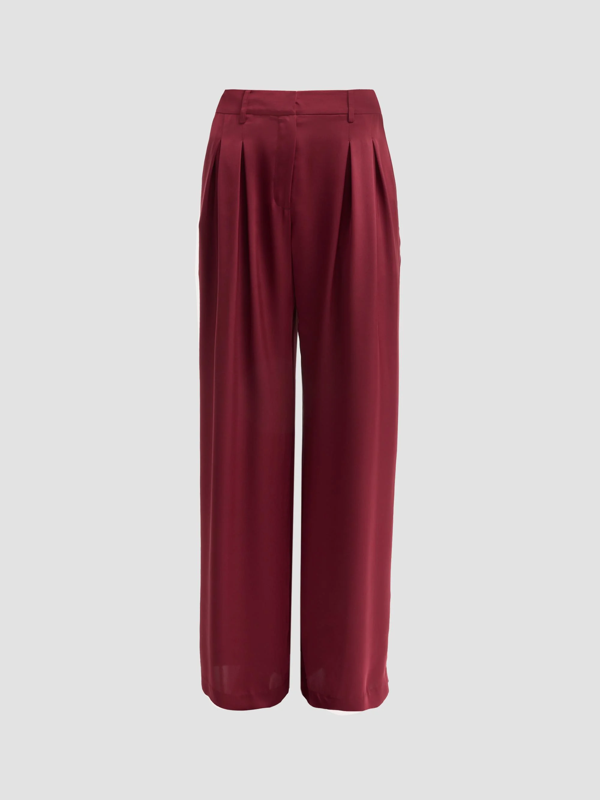 Women's Oscar Pleated Wide-Leg Pants - Cranberry - 1