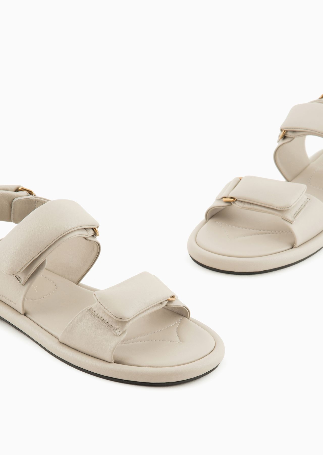 Padded nappa-leather flat sandals - 5