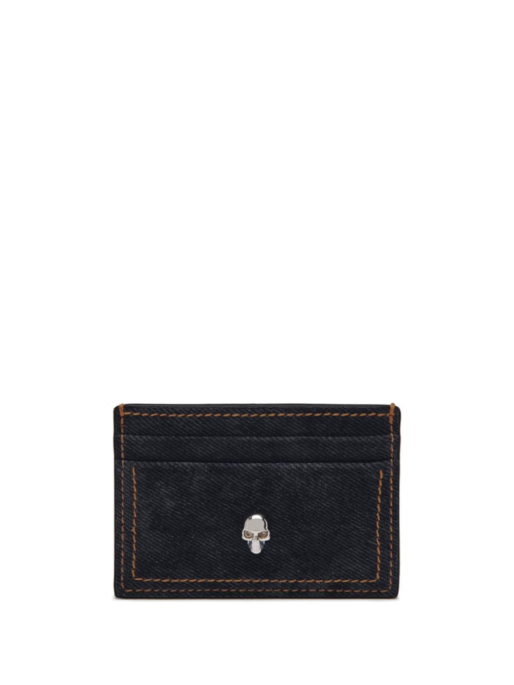 Skull denim cardholder - 1