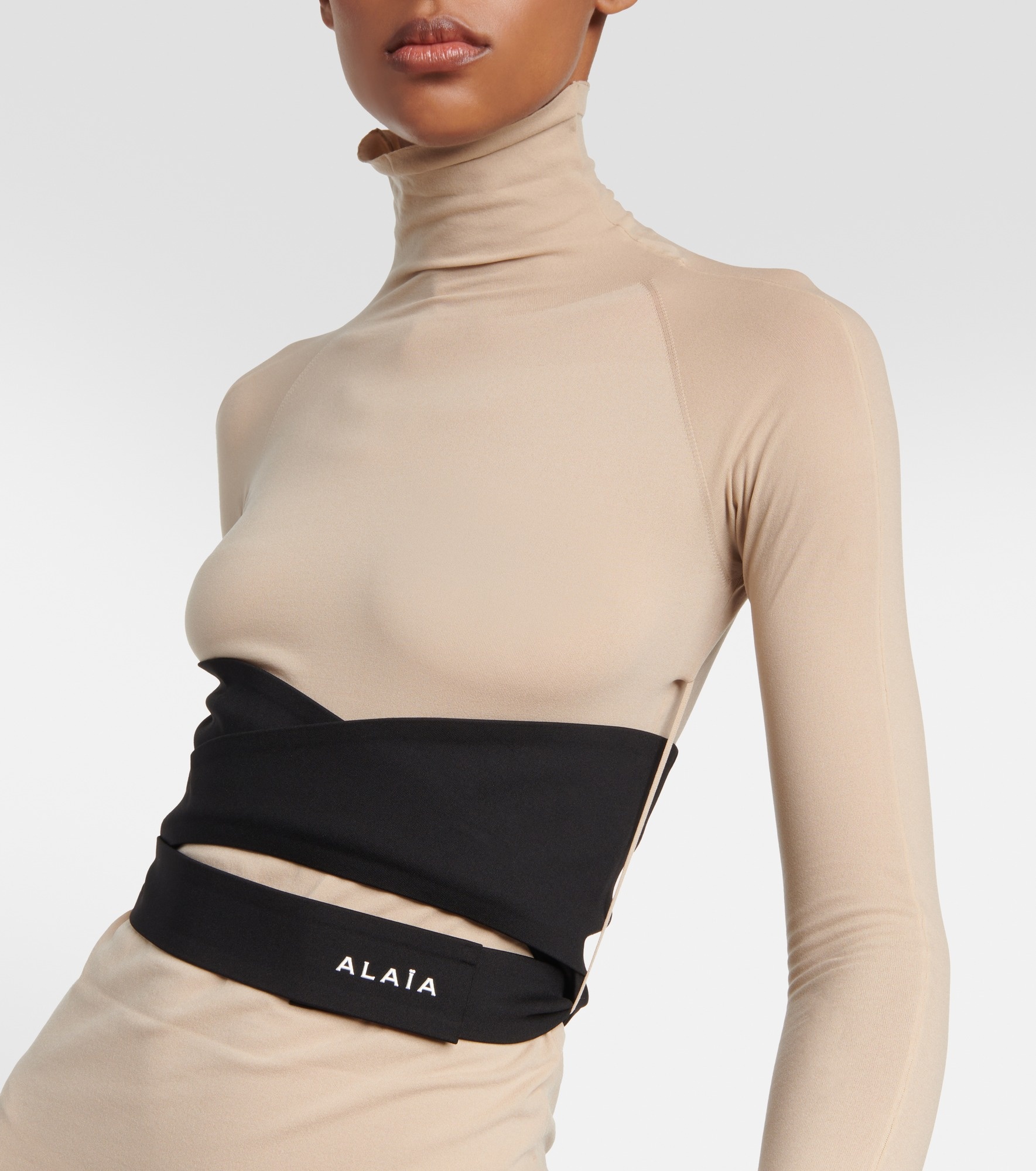 Turtleneck jersey maxi dress - 4