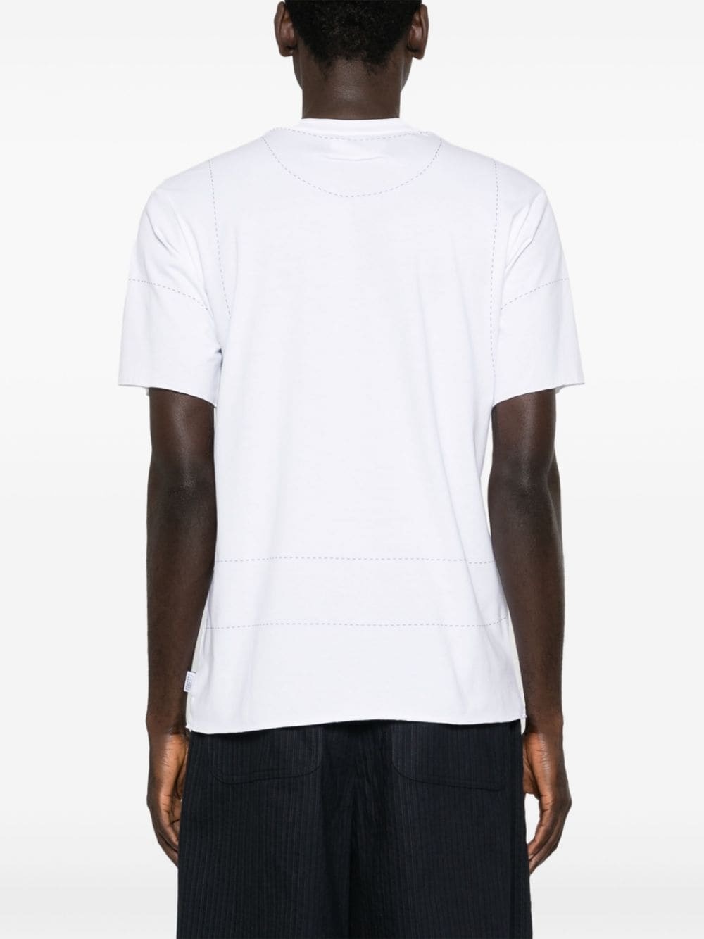 stitch-print cotton T-shirt - 4