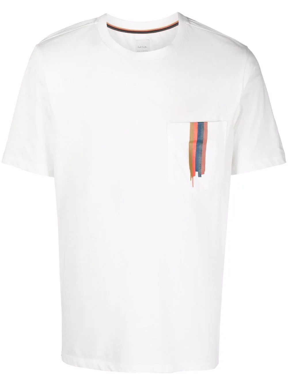 striped-pocket organic cotton T-shirt - 1