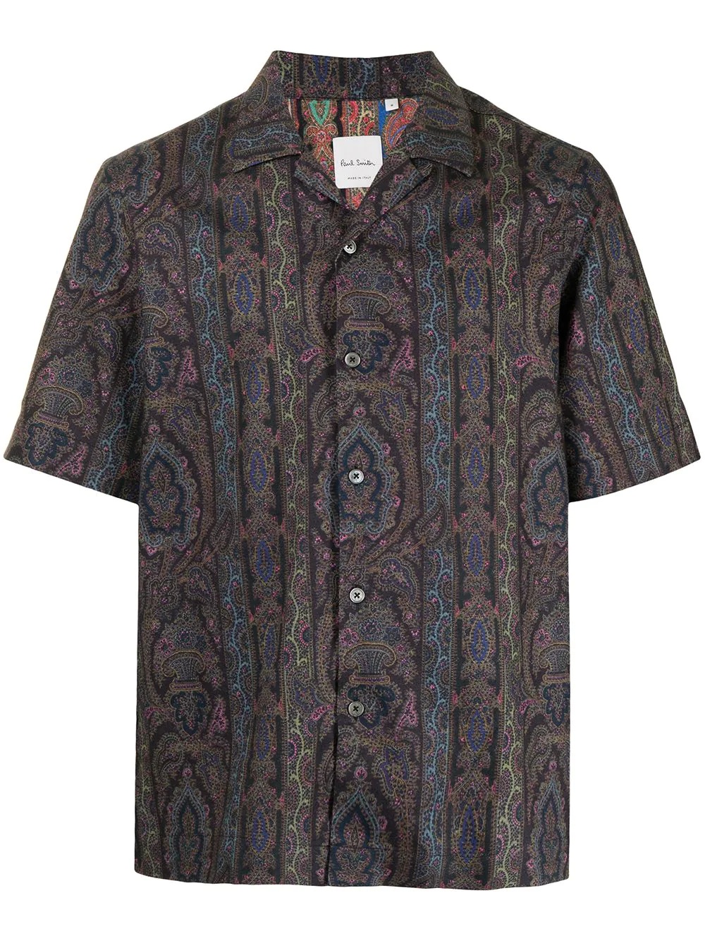 paisley-print short-sleeved shirt - 1