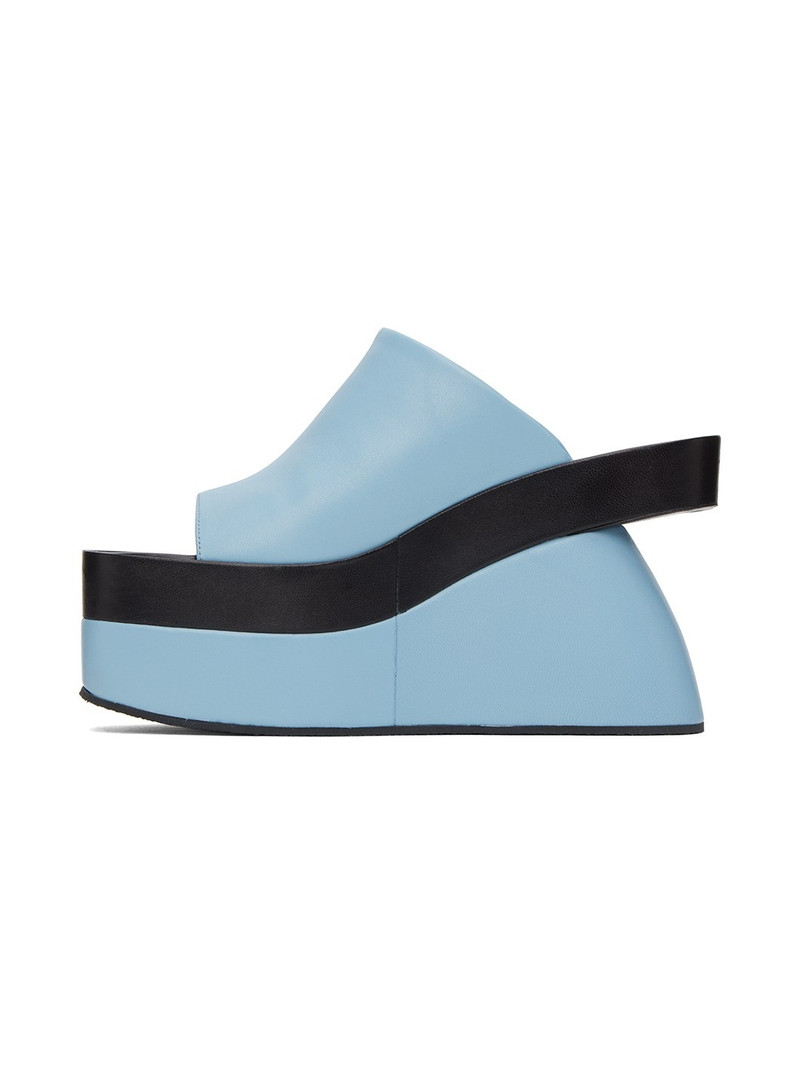 Blue Wedge Heeled Sandals 3