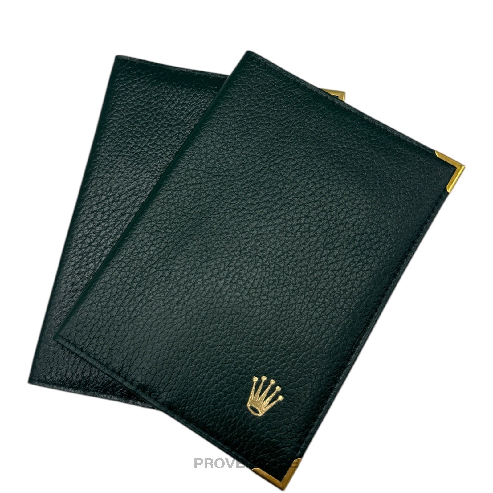 Rolex Crown Passport Wallet - Forest Green Leather - 8