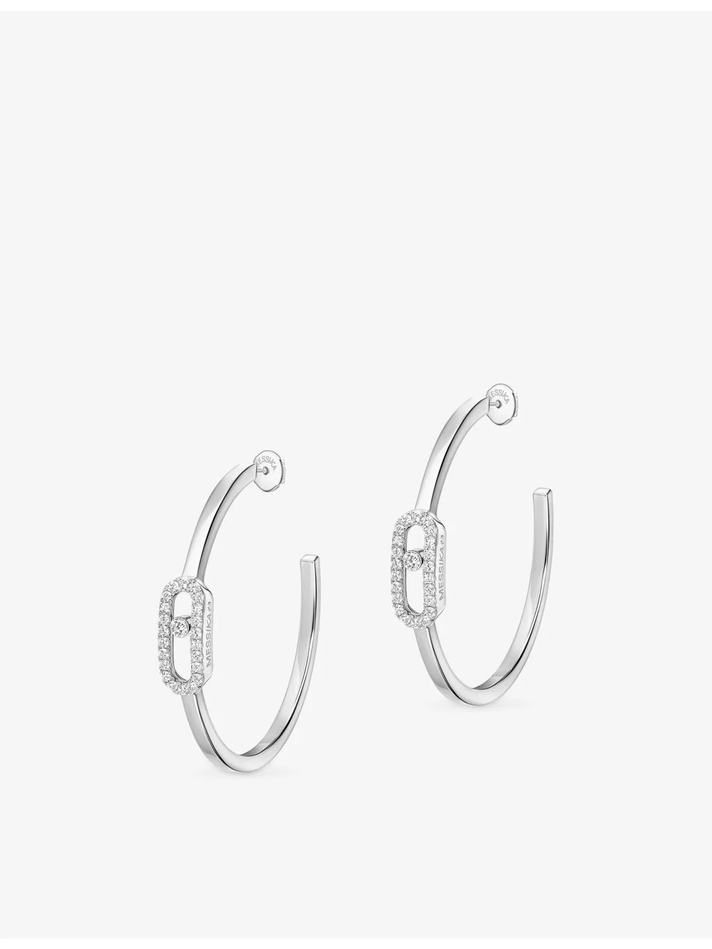 Move Uno Small 18ct Gold And 0.29ct Diamond Hoop Earrings - 1