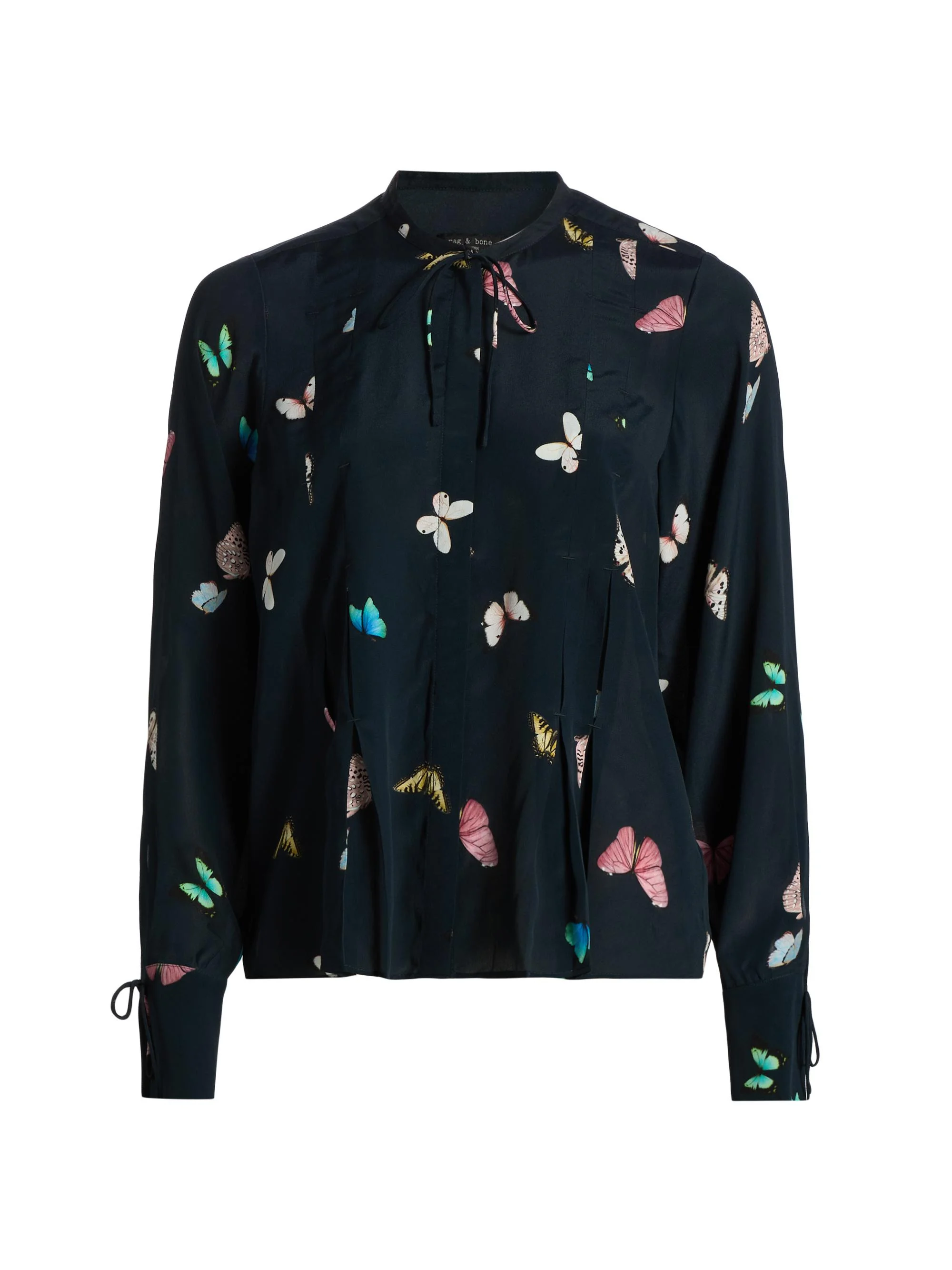Women's Arden Butterfly-Printed Pleated Blouse - Black Butterfly Multi - 1