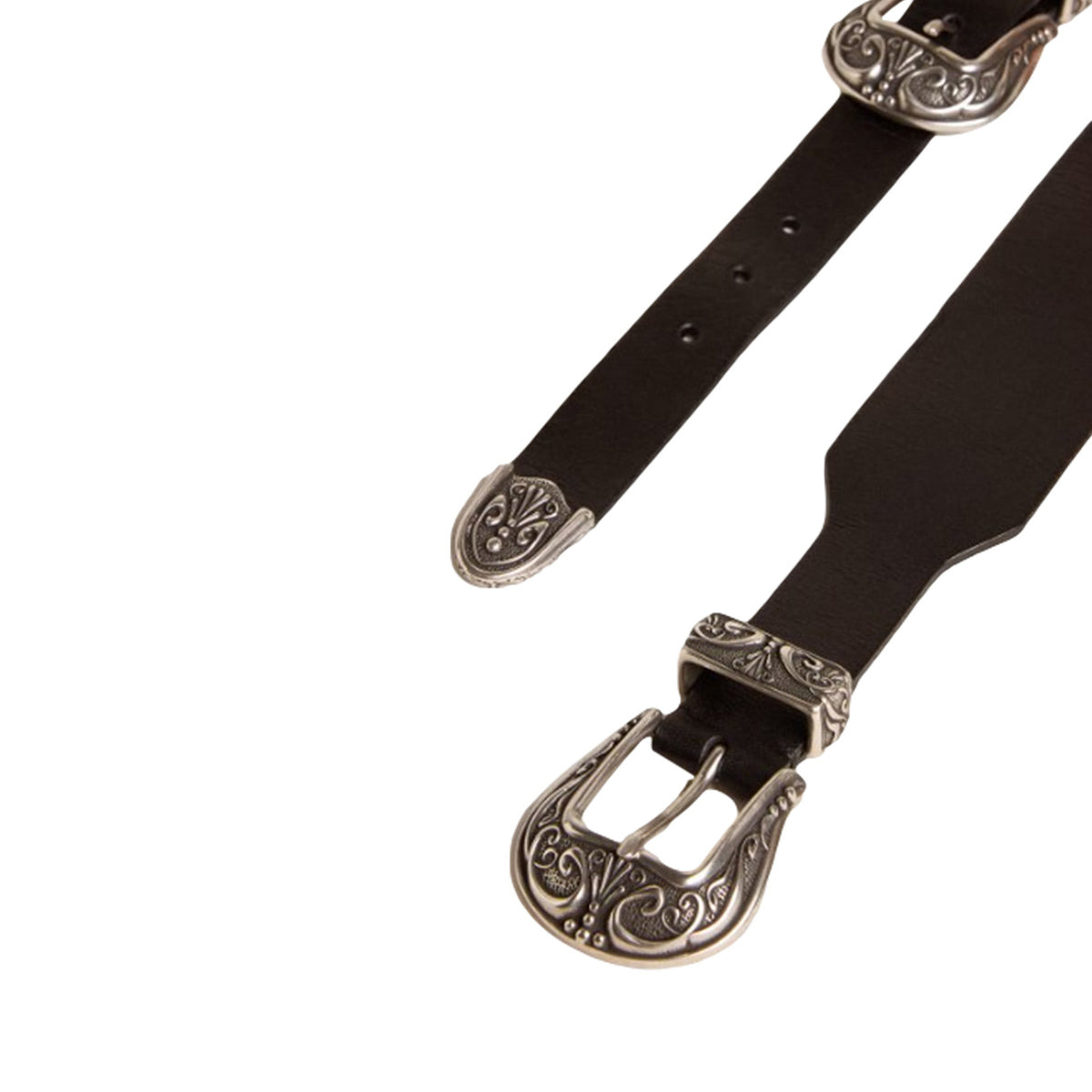 Golden Goose WOMEN'S DOUBLE BUCKLE WASHED LEATHER BELT