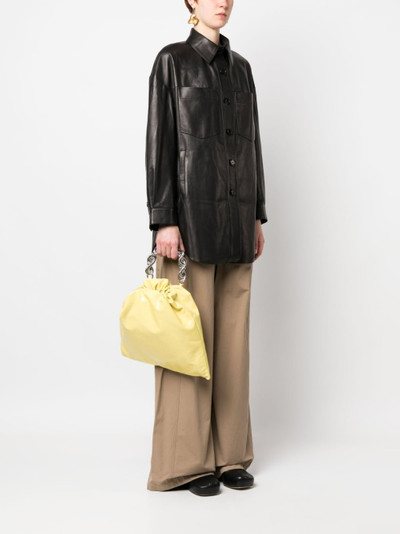 Jil Sander metallic top-handle leather tote bag outlook