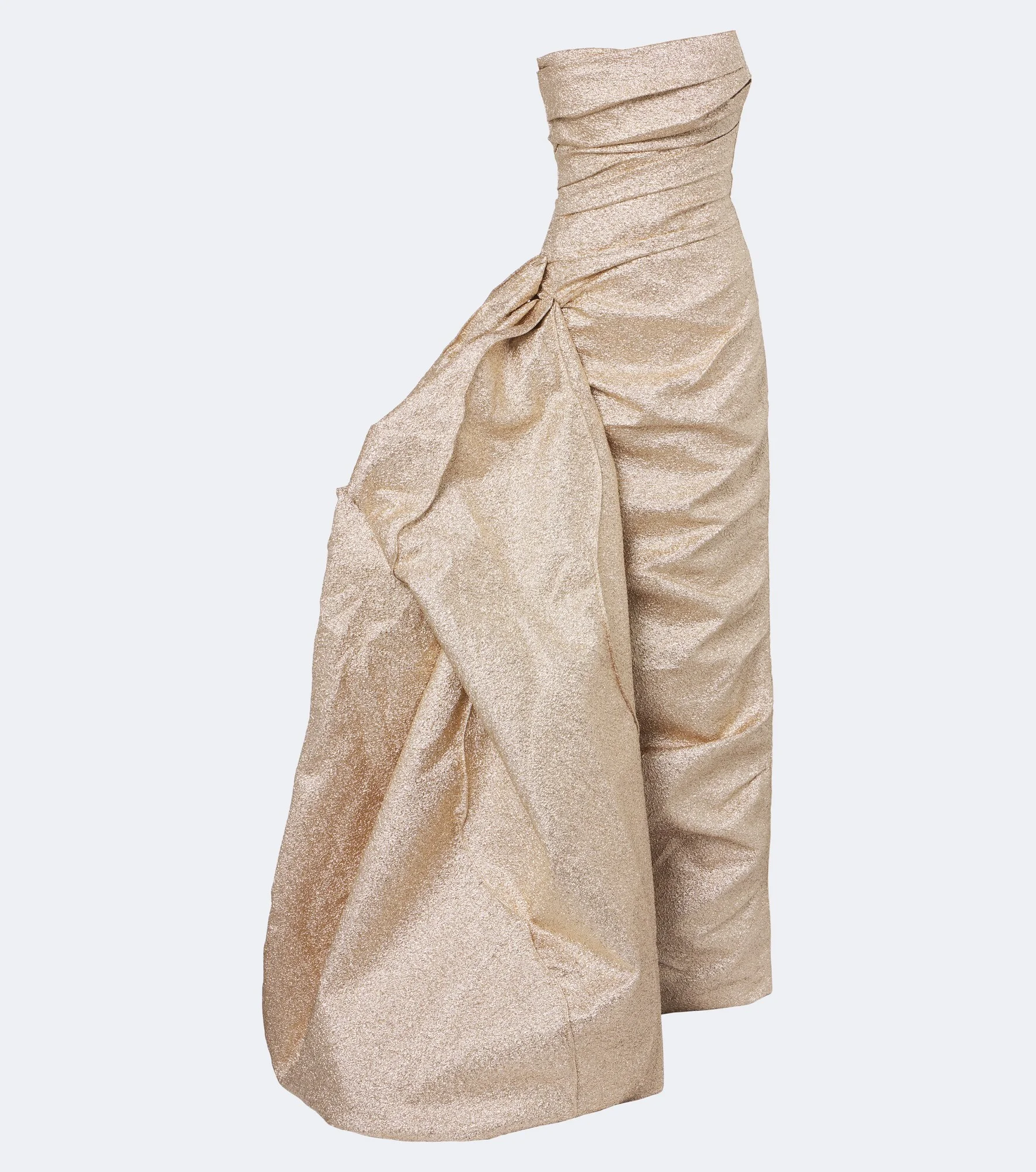 Gathered lamé corset gown - 1