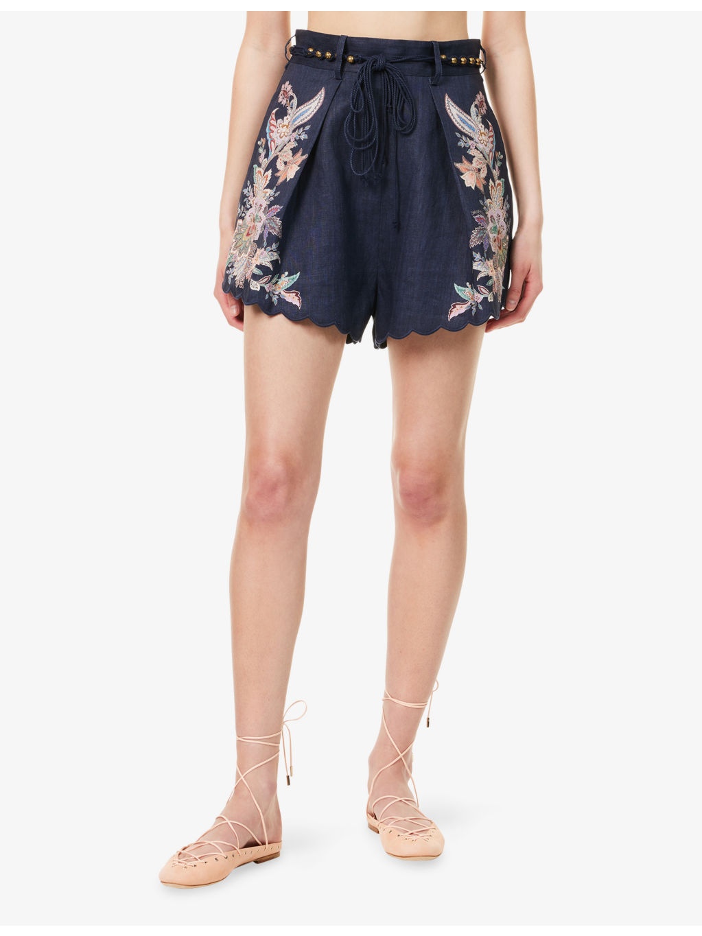 Rhiannon Floral Linen Shorts - 3