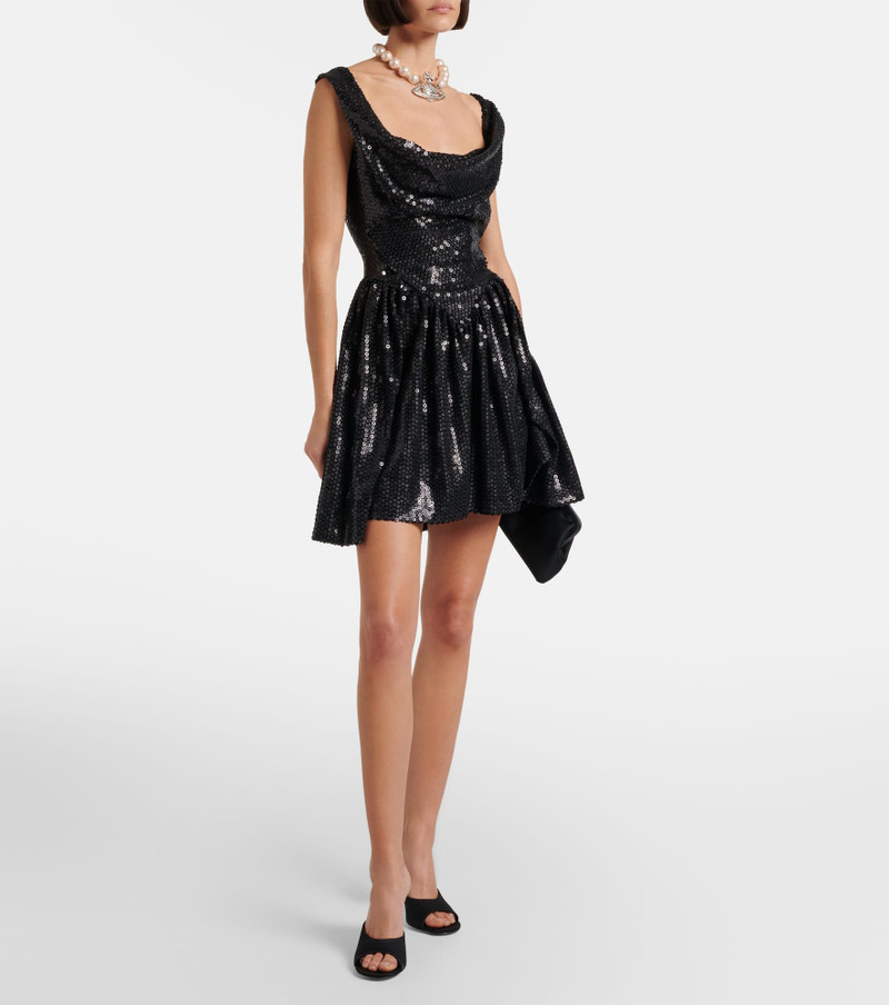 Vivienne Westwood Mini Sunday sequined draped corset dress outlook