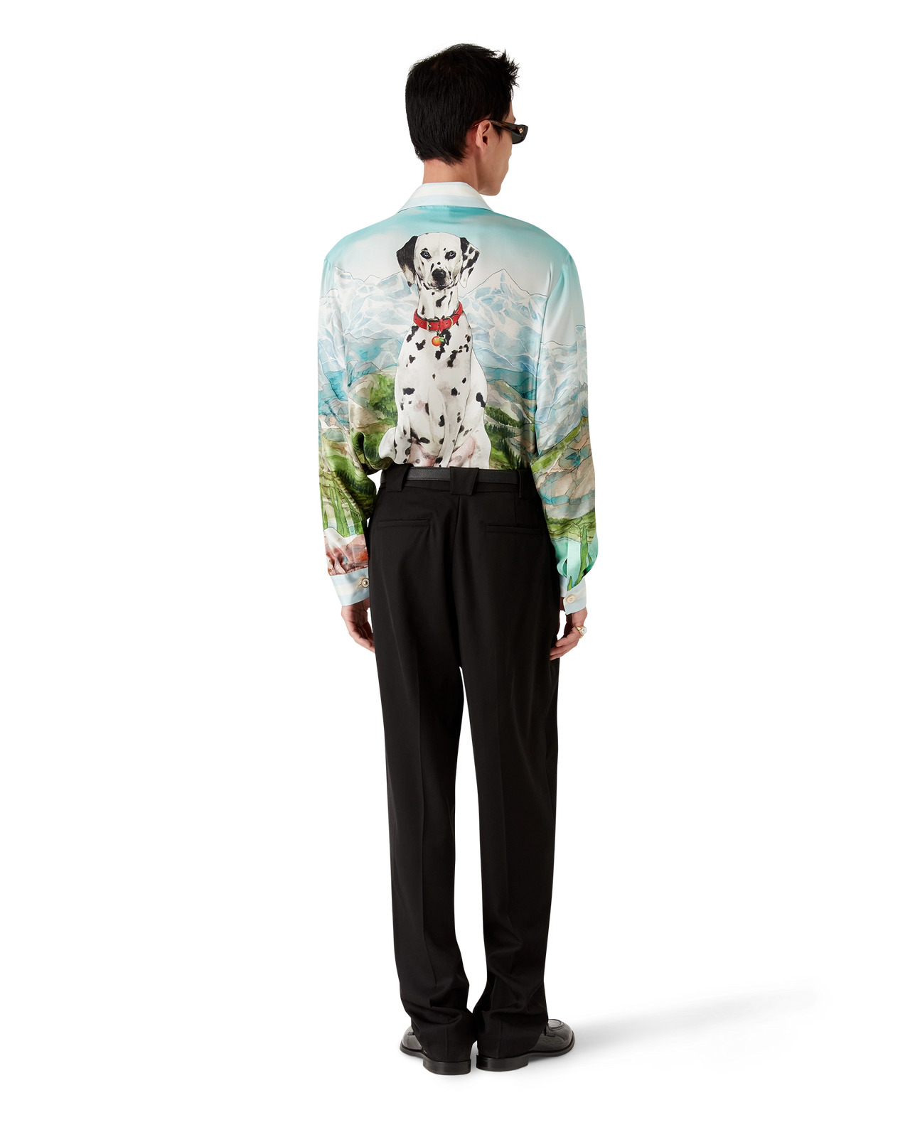 Dalmatian A La Montange Silk Long Sleeve Shirt - 5