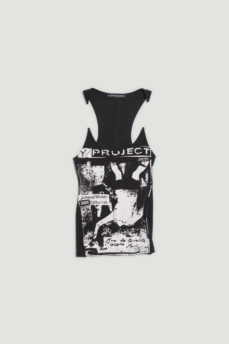 Rock Band Print Invisible Strap Tank Top 1