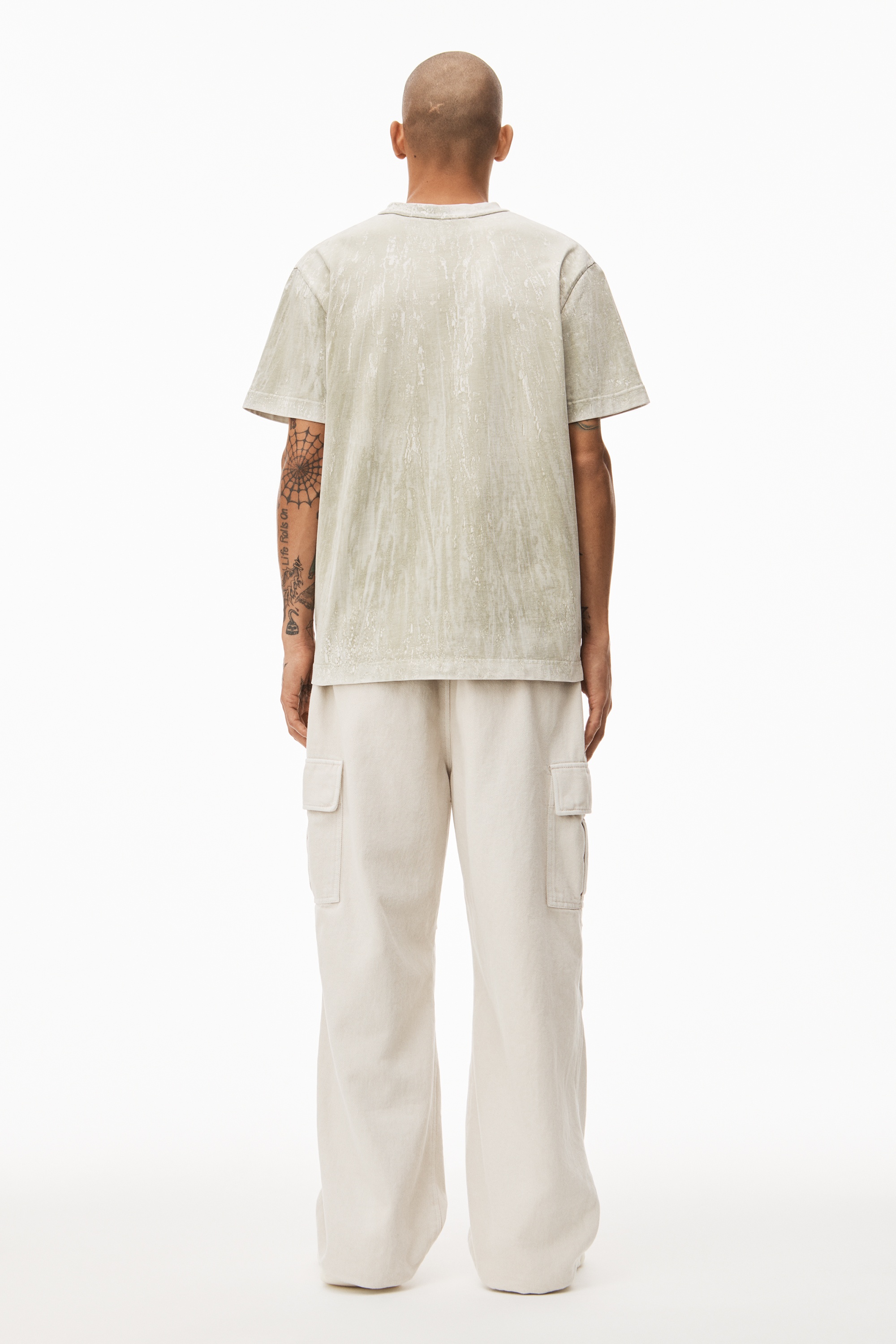 PLASTER DYED LOGO TEE IN COMPACT JERSEY - 4