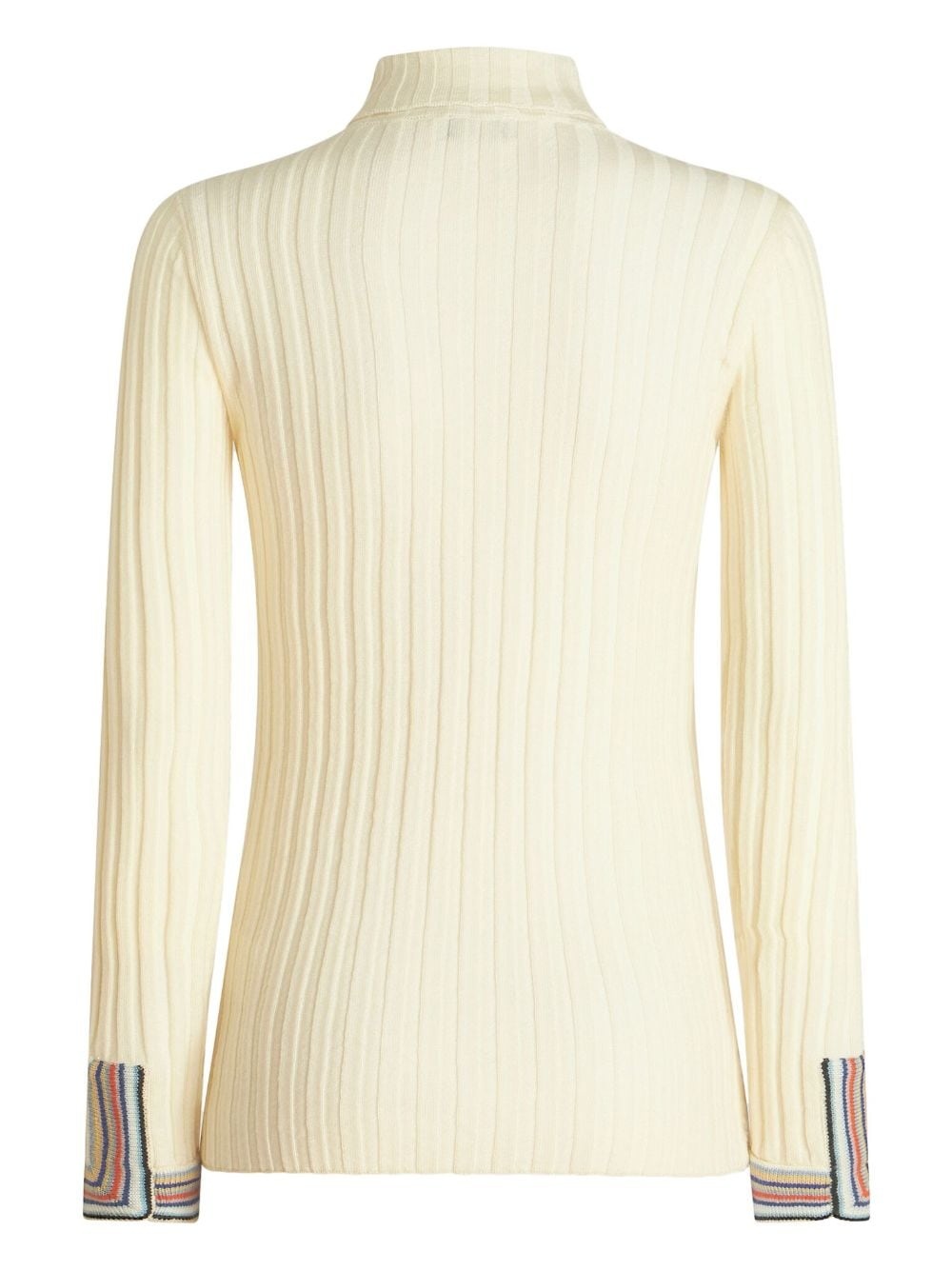 ribbed-knit striped-edge jumper - 6