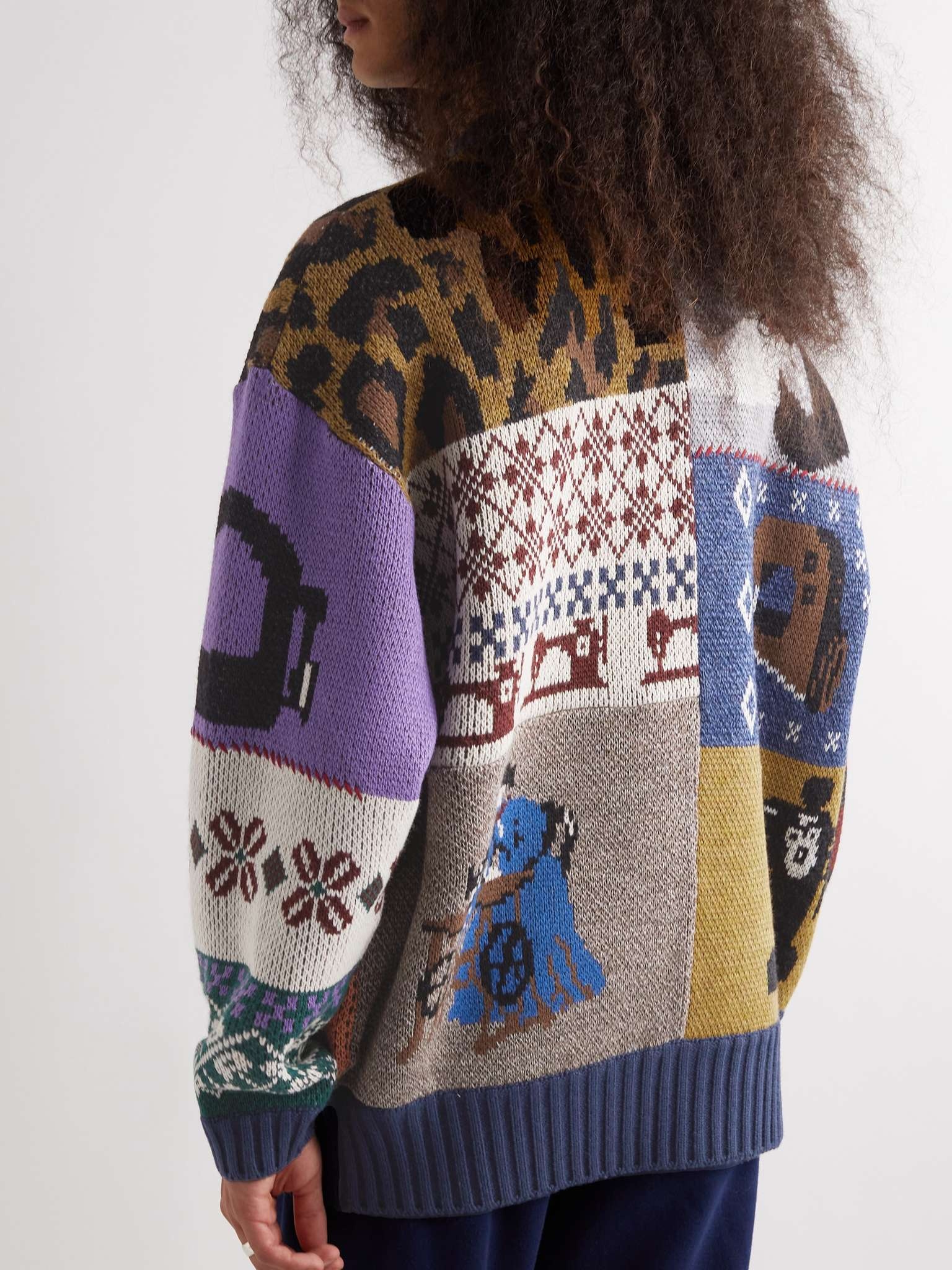 Kurogane Mishin Jacquard-Knit Wool-Blend Sweater - 4