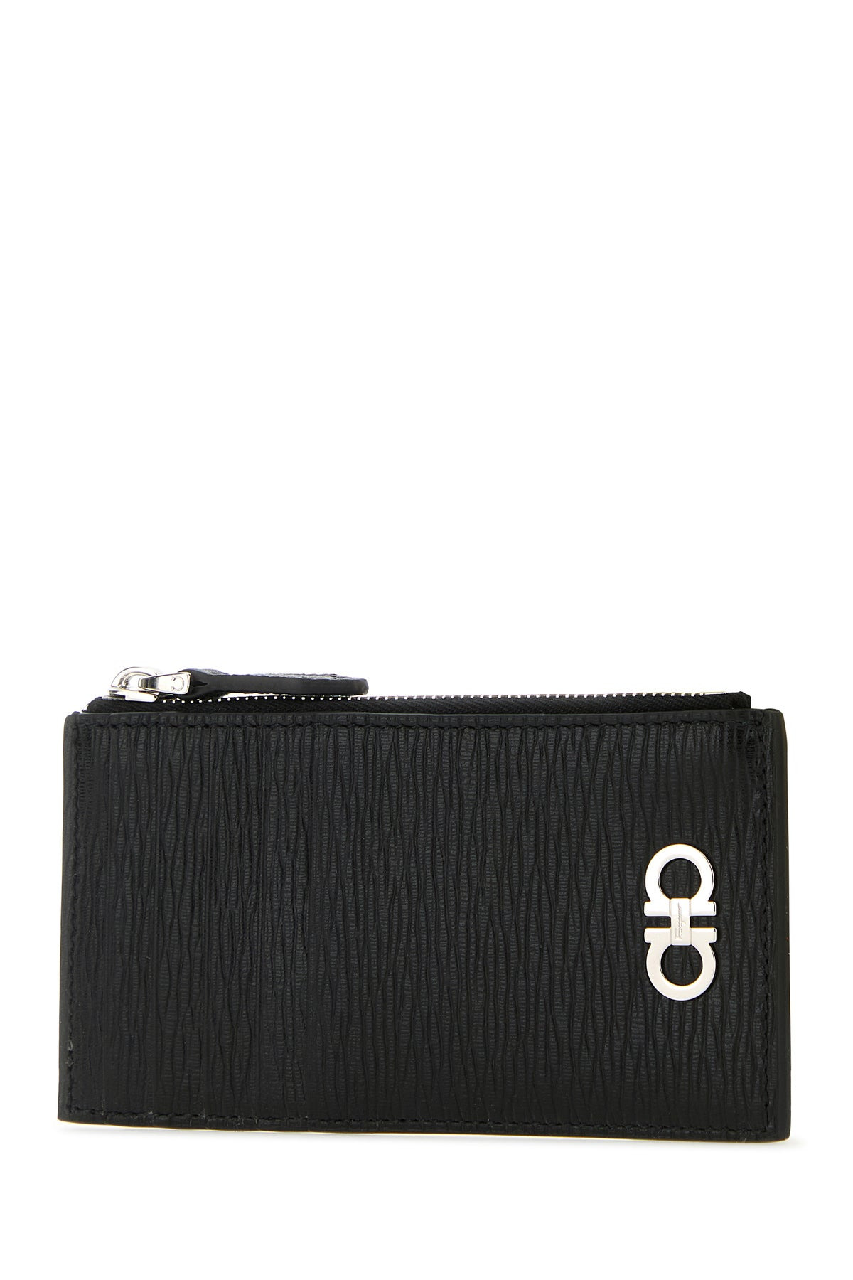 Black leather Gancini card holder - 2