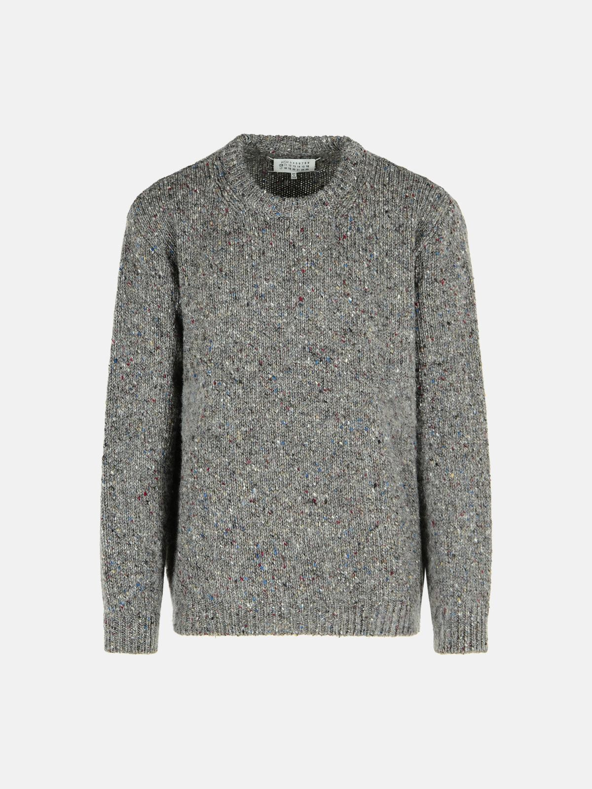 GREY VIRGIN WOOL SWEATER - 1