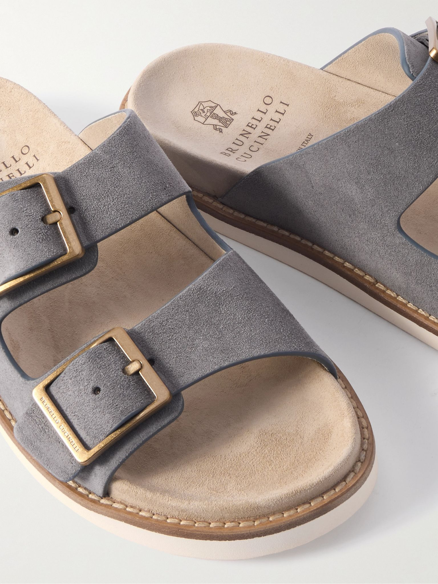 Suede Sandals Gray - 5