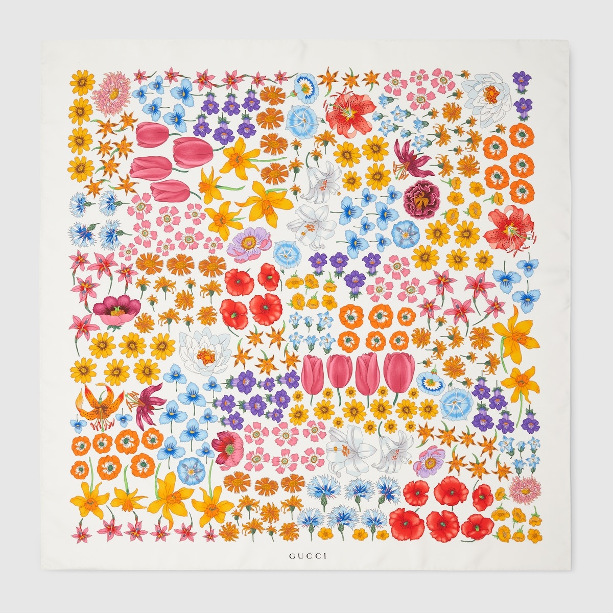 Floral silk twill carré - 1