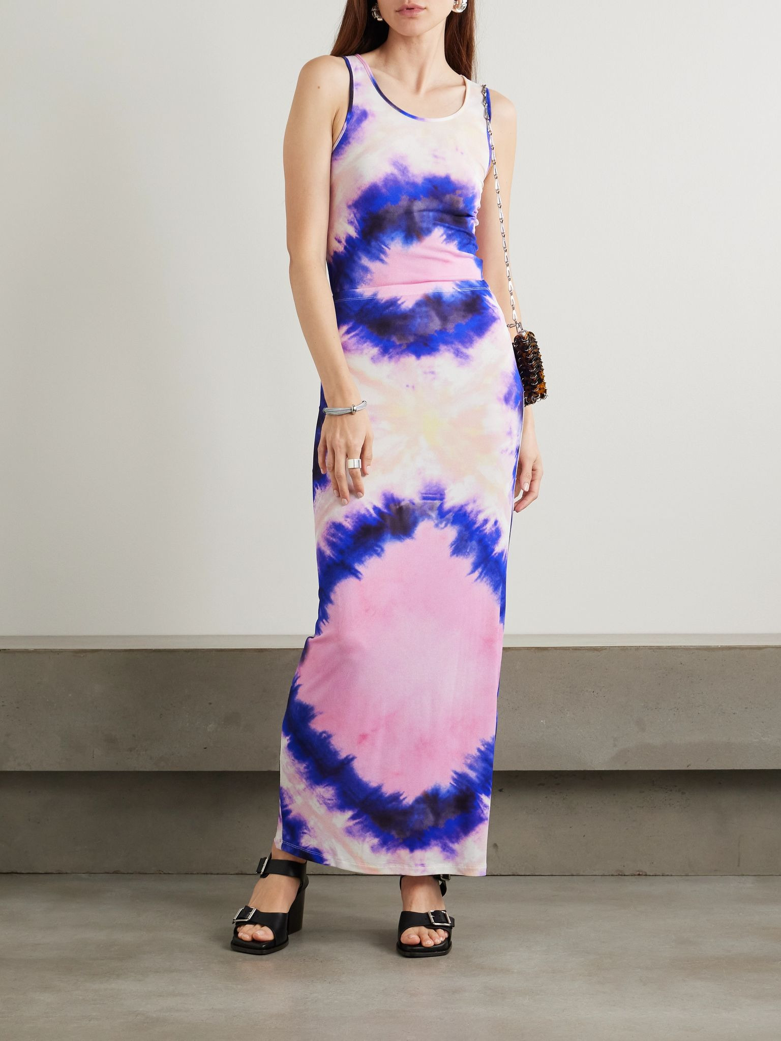 Tie-dyed stretch-crepe tank Pink - 2