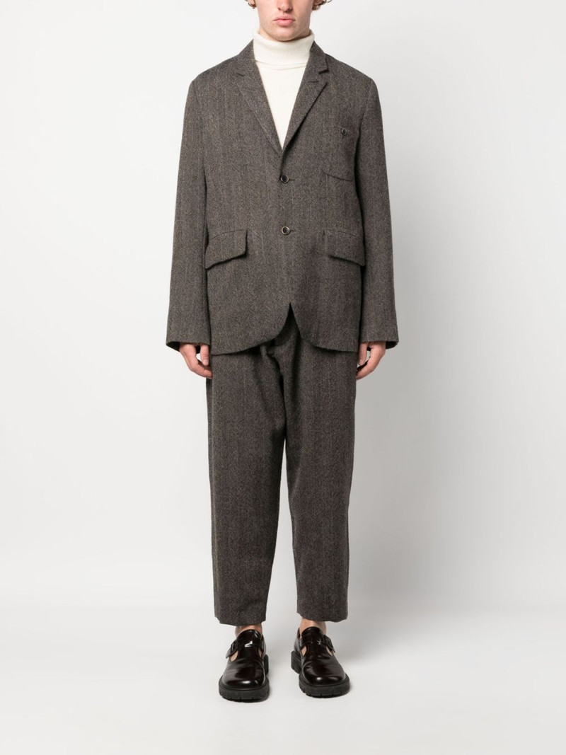 UMA WANG herringbone-pattern single-breasted blazer outlook